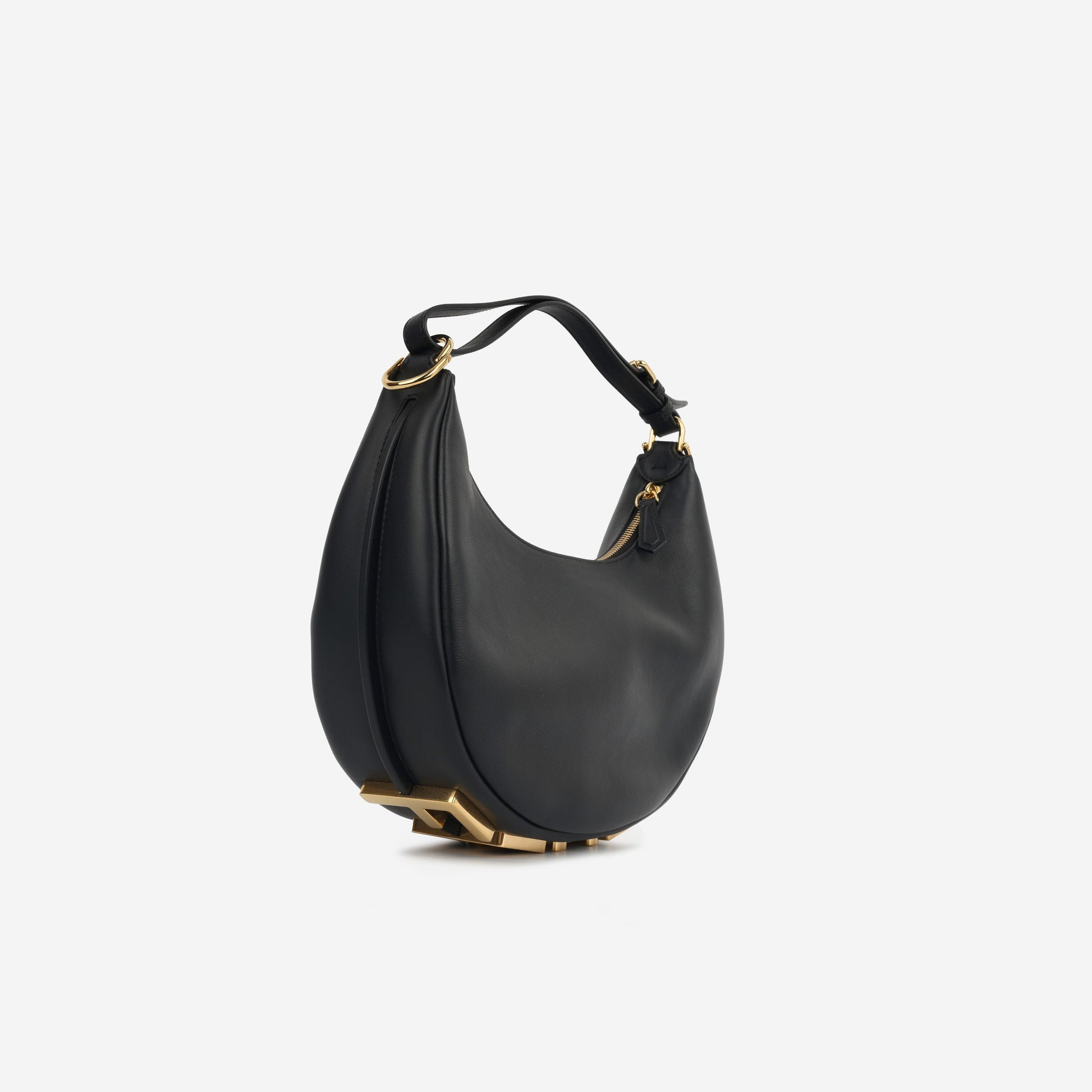 Fendi graphy Hobo Small Shoulder Bag Calfskin Ghw Excellent