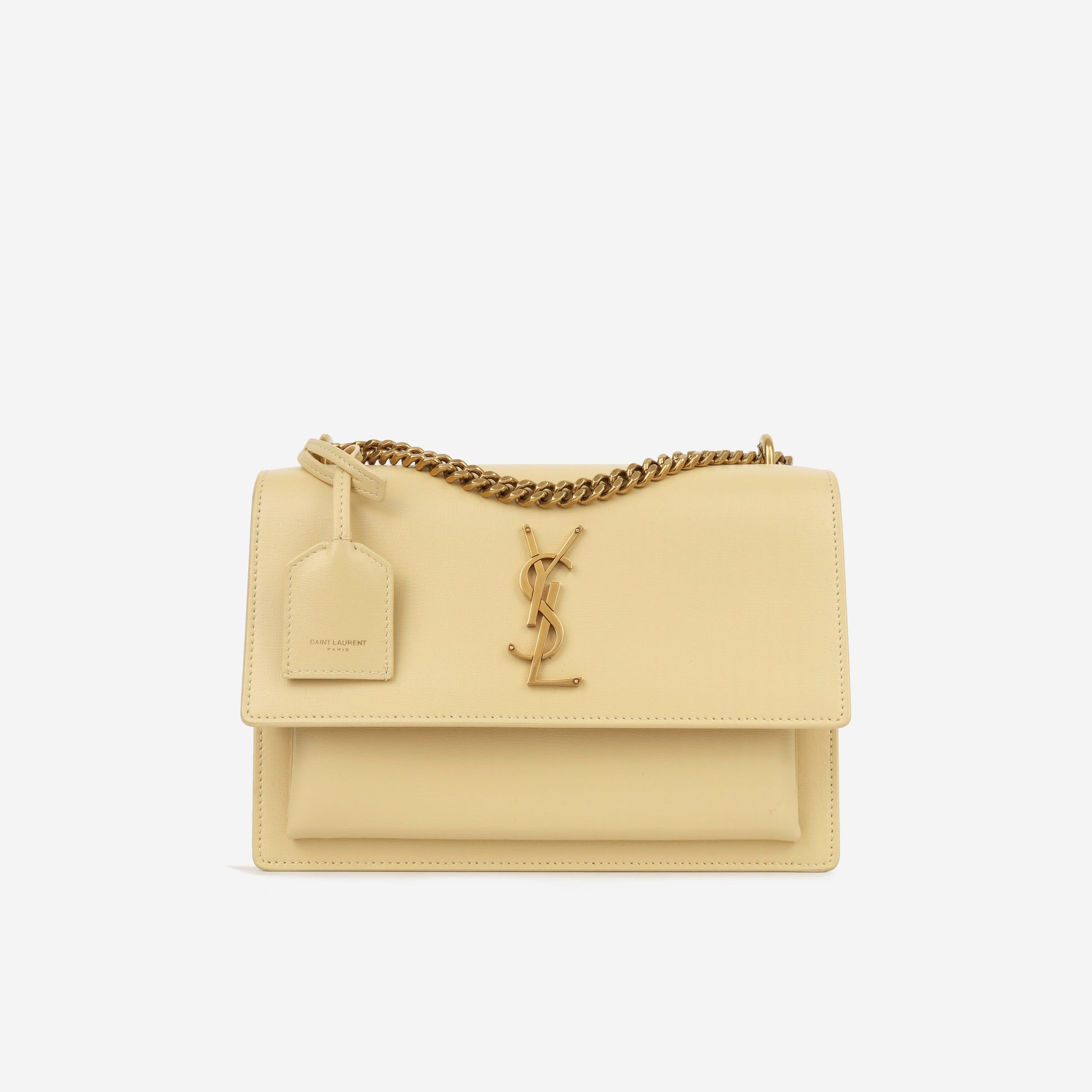 YSL Saint Laurent Sunset Egg Crossbody Bag Cream Medium