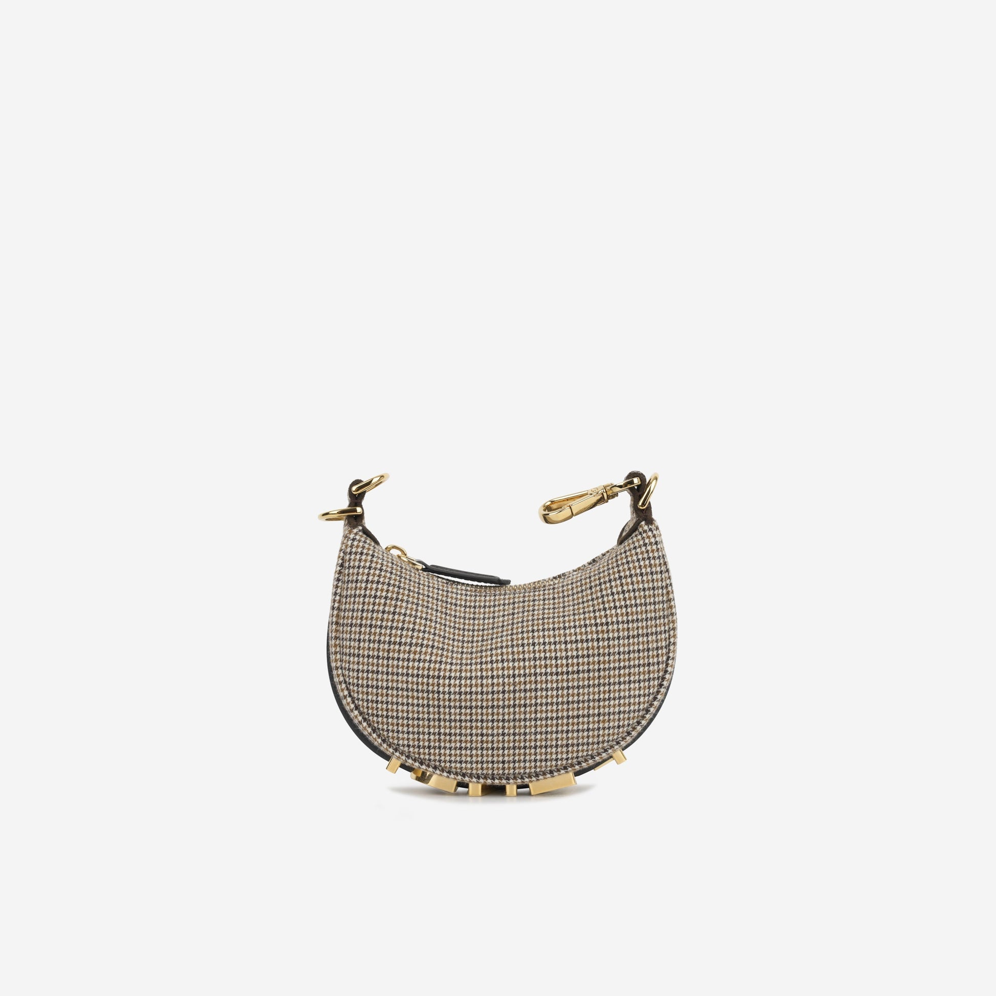 Fendi Nano graphy Houndstooth Wool Shoulder Bag