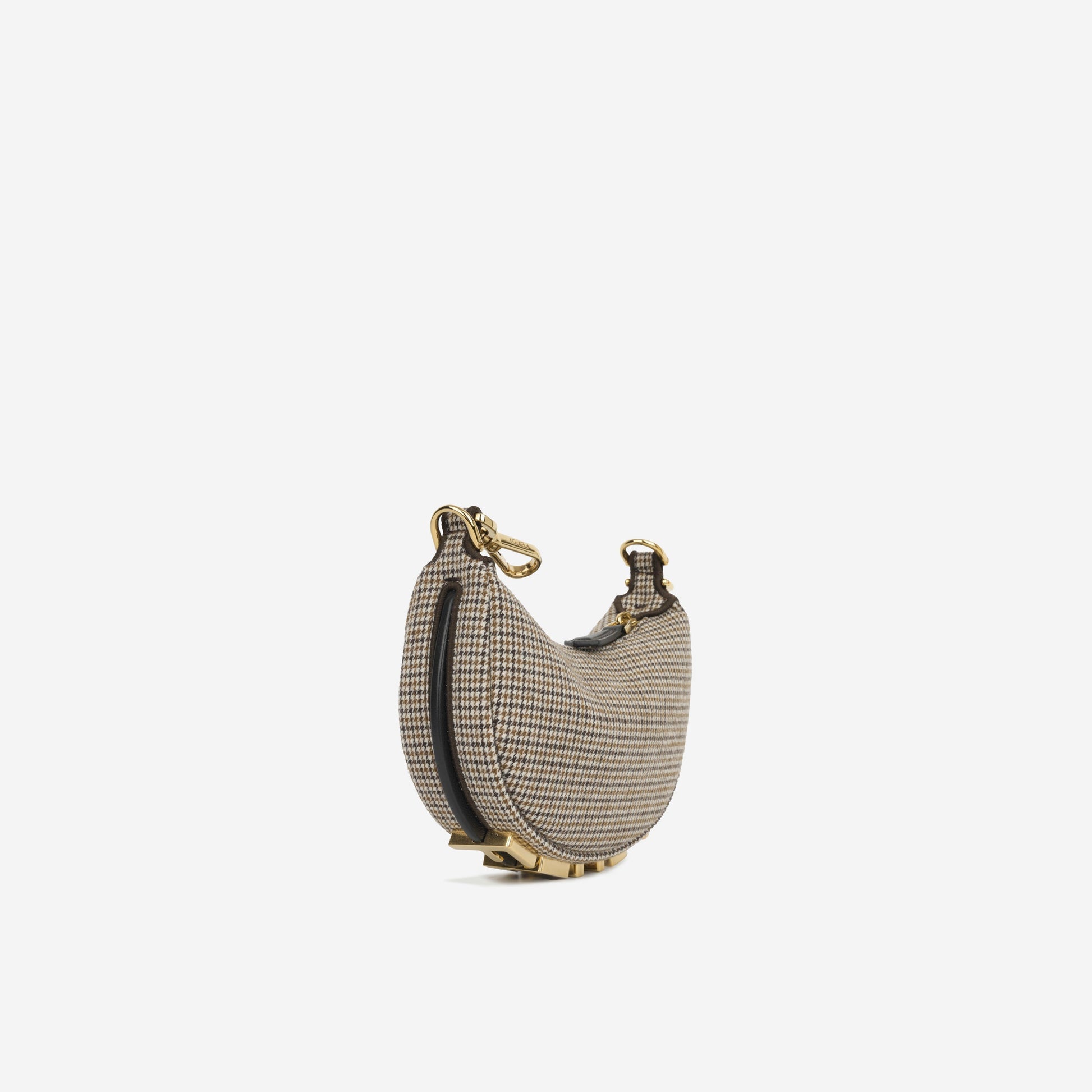 Fendi Nano graphy Houndstooth Wool Shoulder Bag