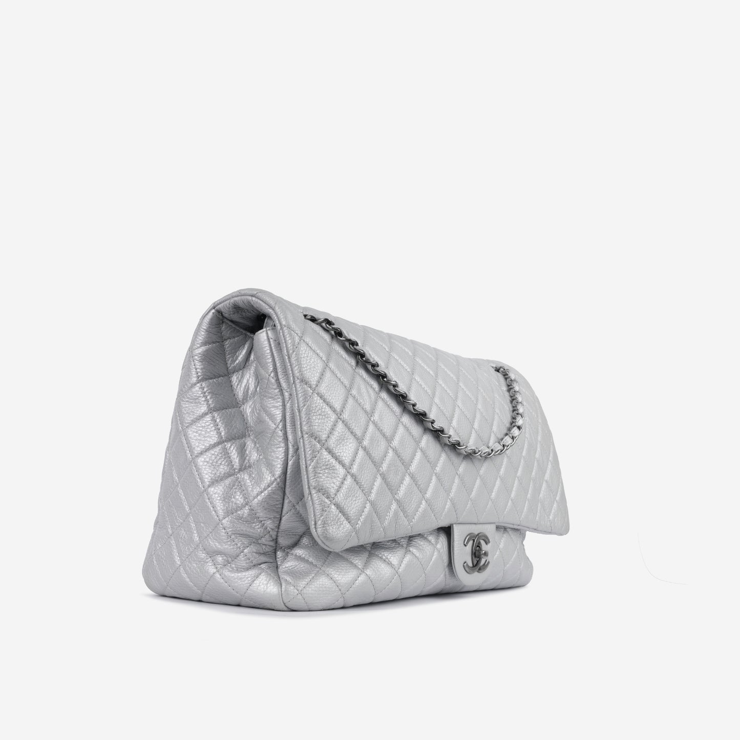 Chanel - Xxl Airline Flap - Metallic Silver Rhw - /17 Bag
