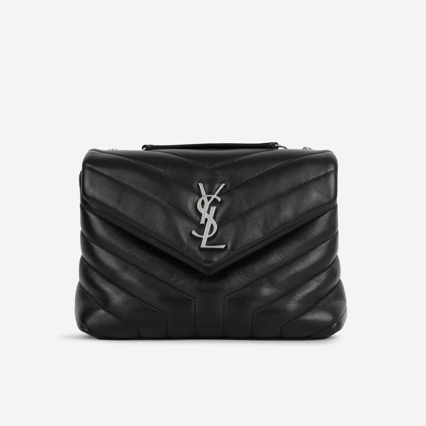 YSL Saint Laurent Lou Lou Crossbody Bag Black Small Black Calskin Shw
