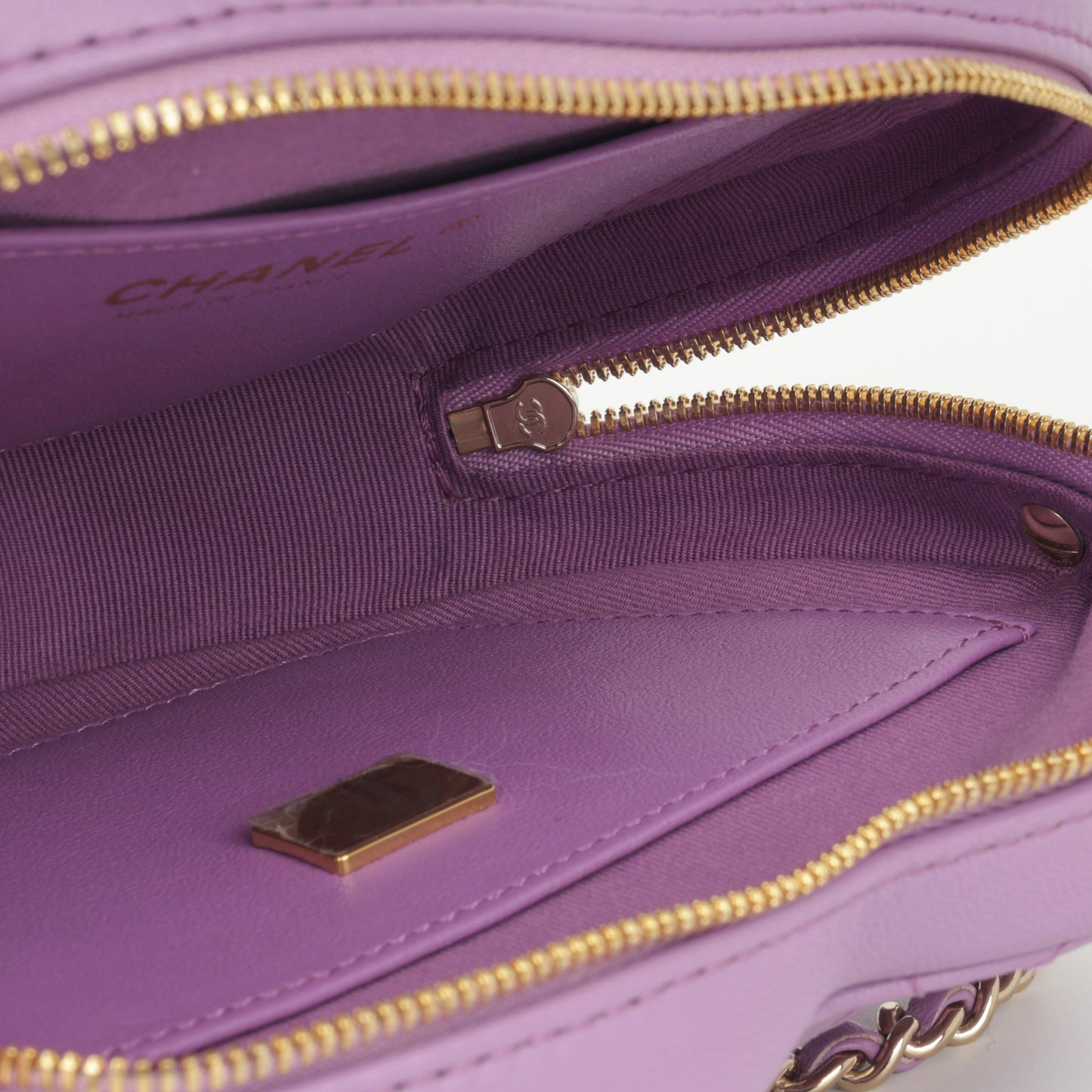 Chanel - Large Heart Bag - Purple Lambskin CGHW - Plaque Series -