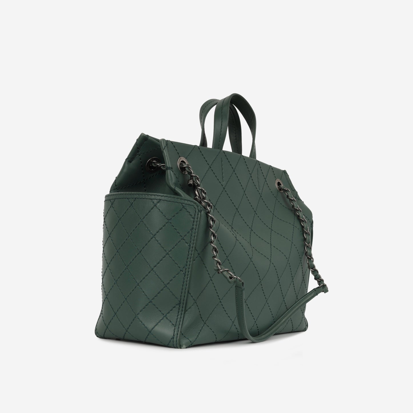 Chanel CC Pocket Tote Teal Calfskin RHW