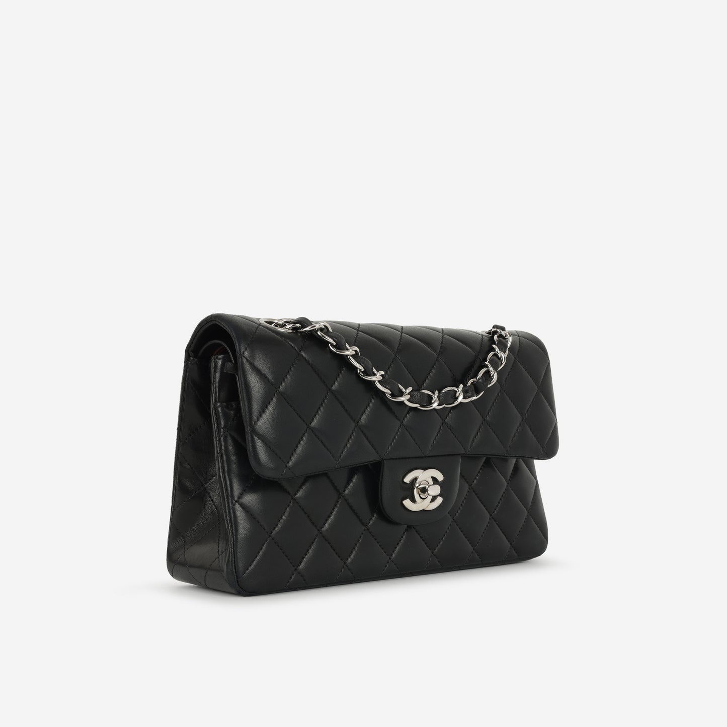 Chanel Small Classic Flap Bag Black Lambskin SHW 2012