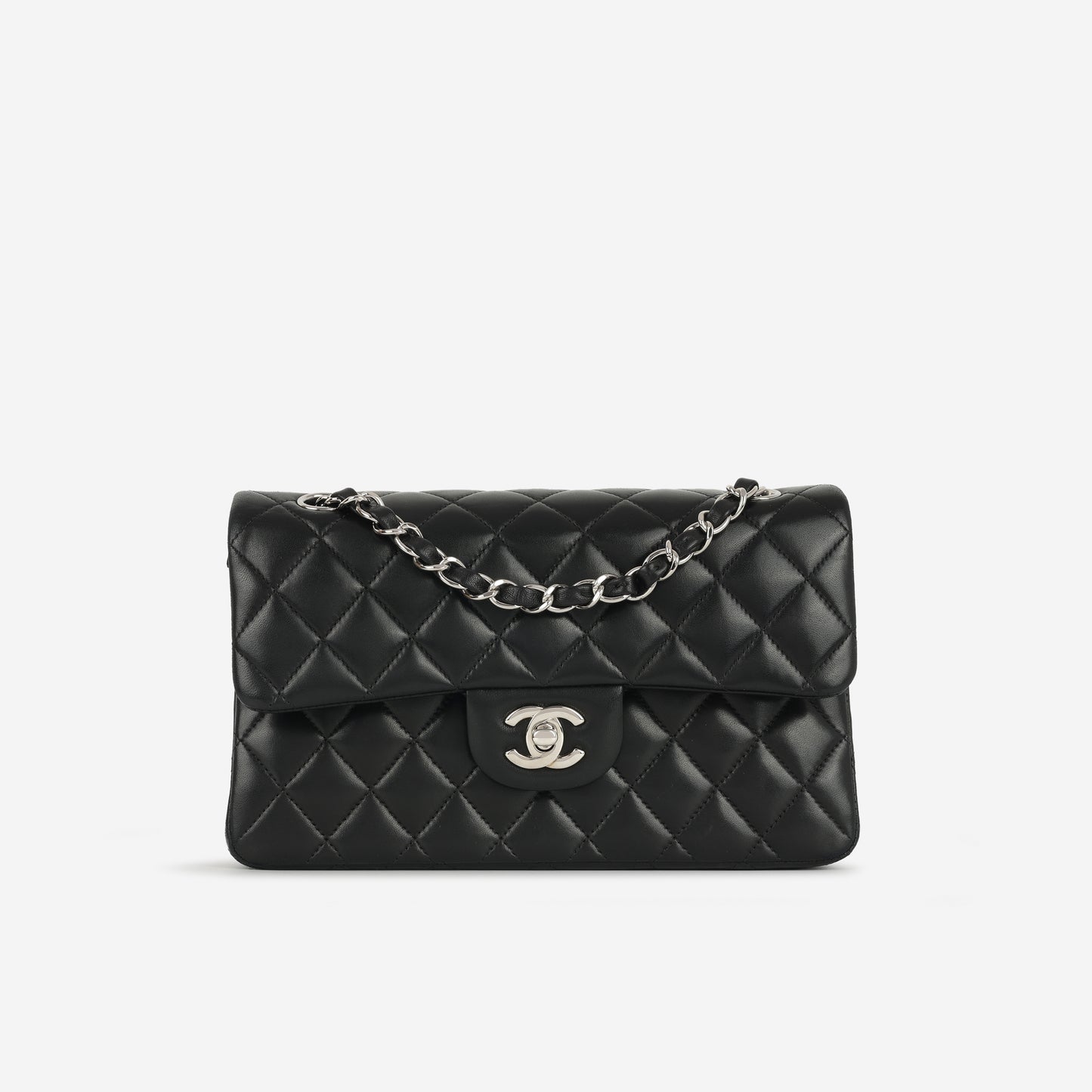 Chanel Small Classic Flap Bag Black Lambskin SHW 2012