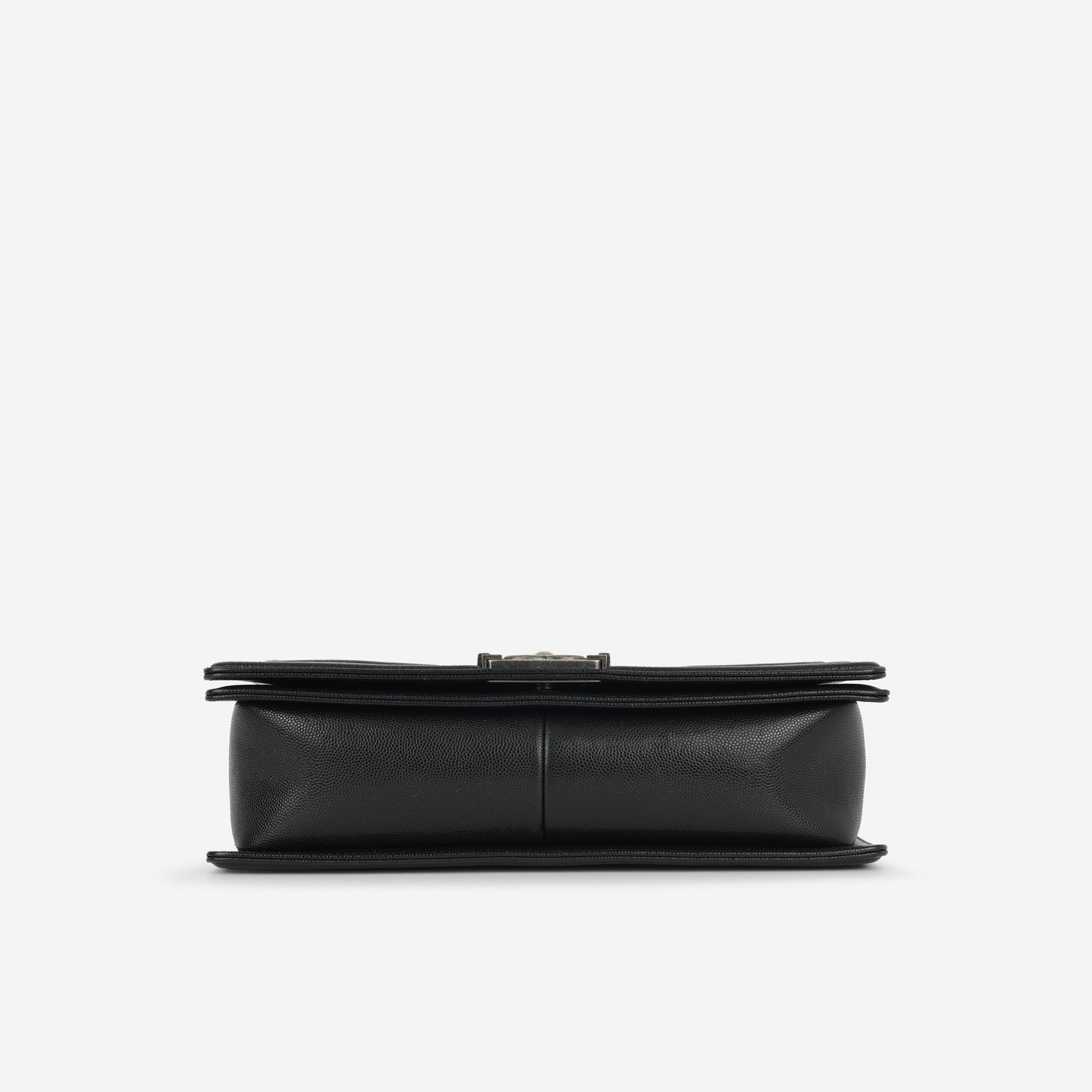 Chanel - New Medium Boy Bag - Black Chevron Caviar RHW - 2017 -