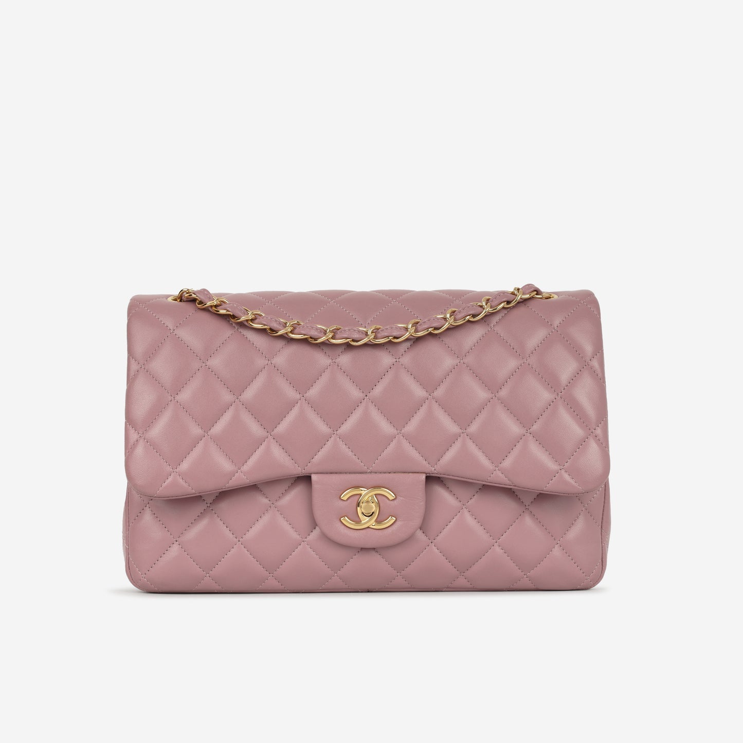 Chanel Classic Flap Bag Jumbo Mauve Lambskin CGHW