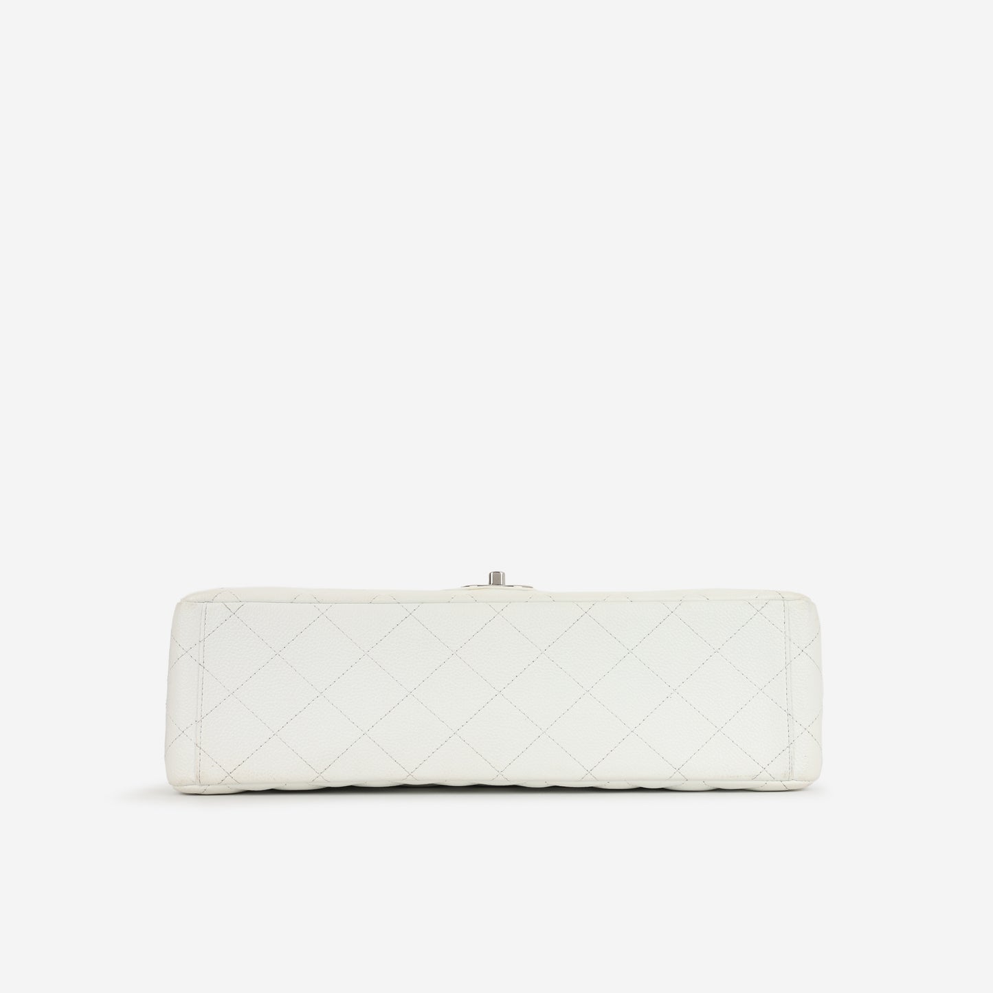 Chanel - Maxi Classic Flap - White Quilted Caviar Leather SHW - 2011 -