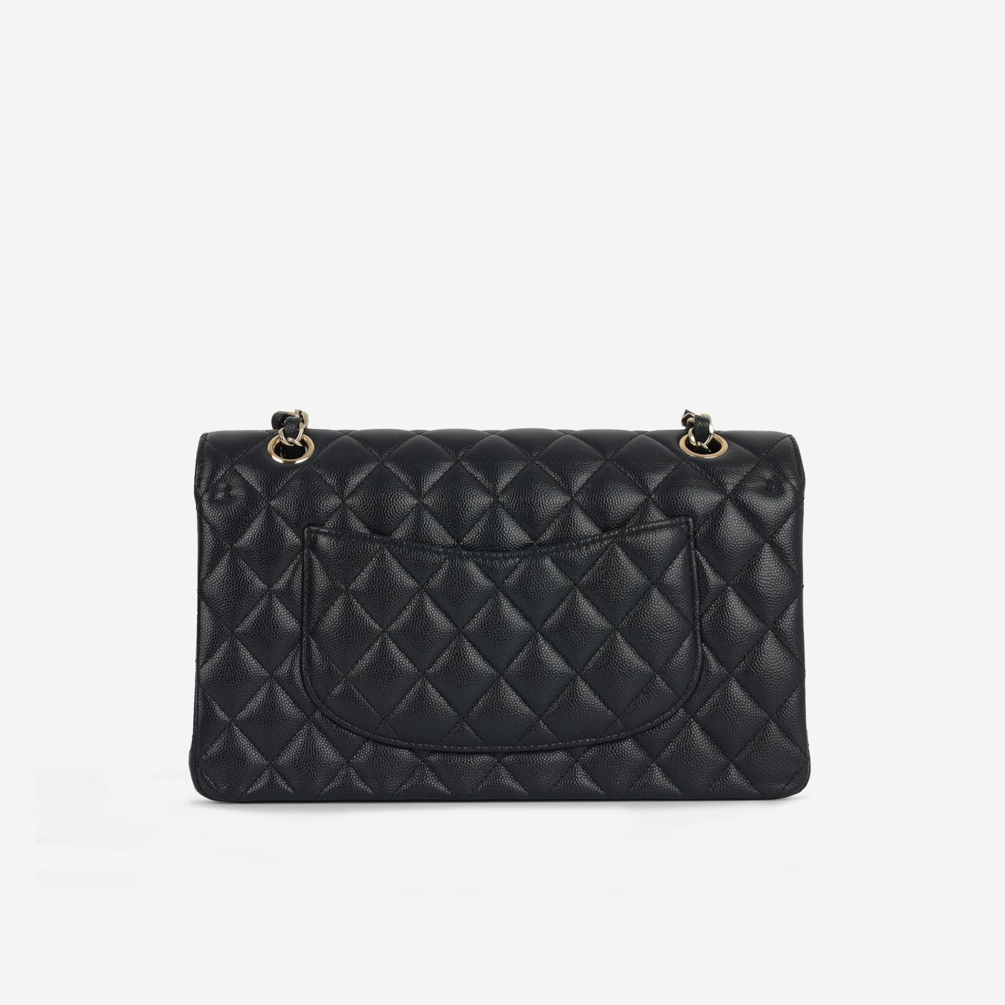 Chanel - Medium Classic Flap - Midnight Blue Quilted Caviar CGHW - 2018 -