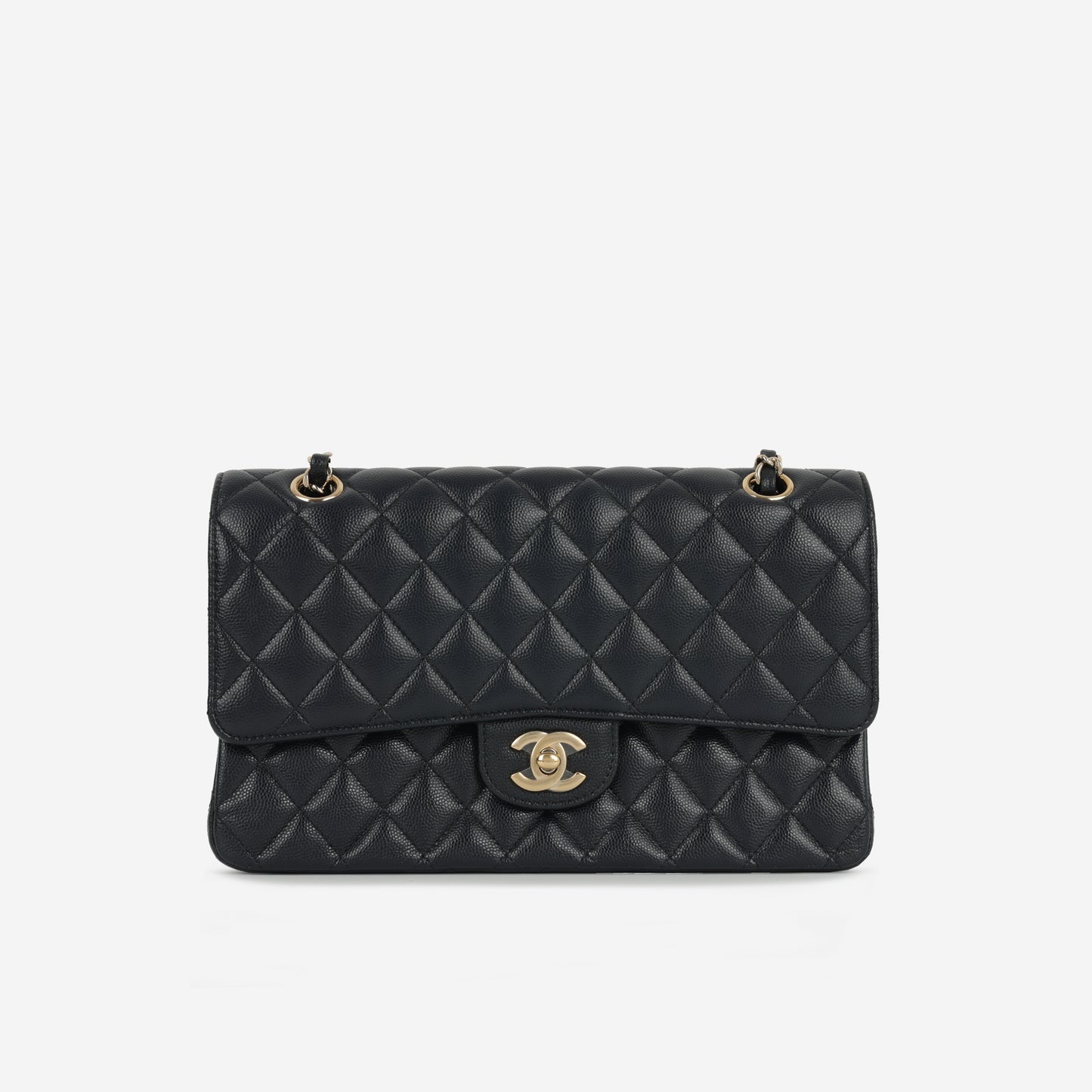 Chanel - Medium Classic Flap - Midnight Blue Quilted Caviar CGHW - 2018 -
