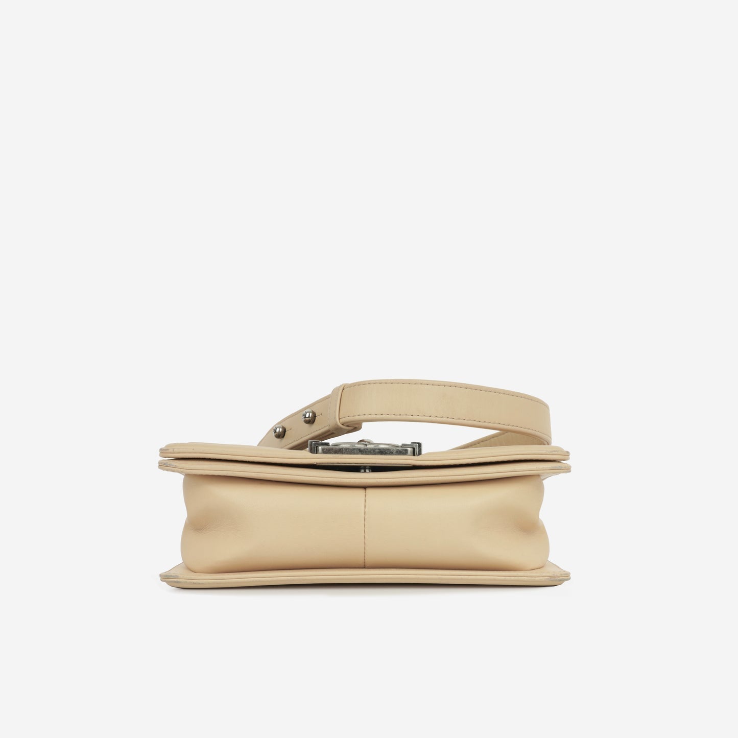 Chanel - Small Boy Bag - Beige Lambskin / Lizard RHW - 2014 -