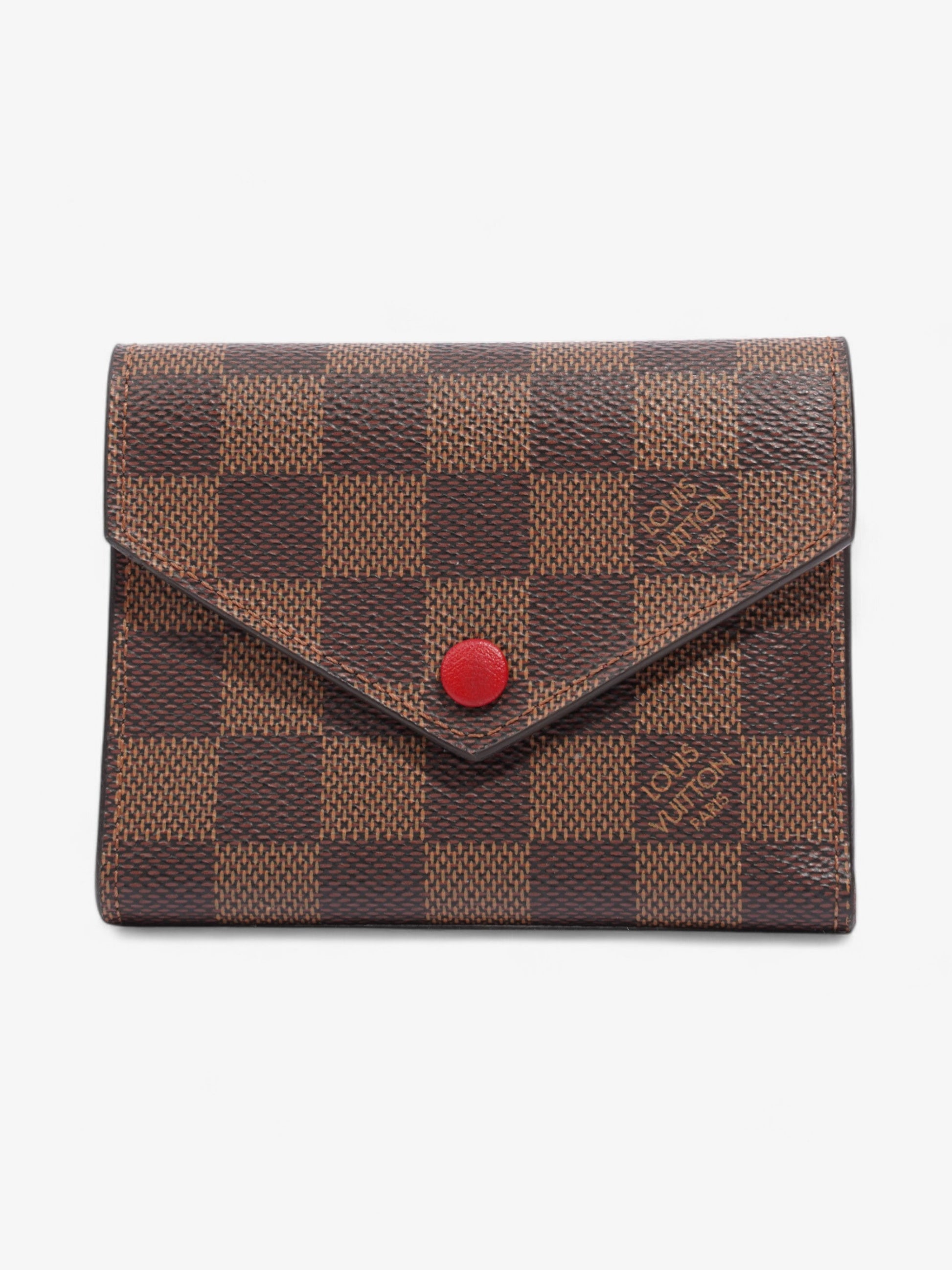 Louis Vuitton Victorine Ebene Red Canvas Damier Wallet Case