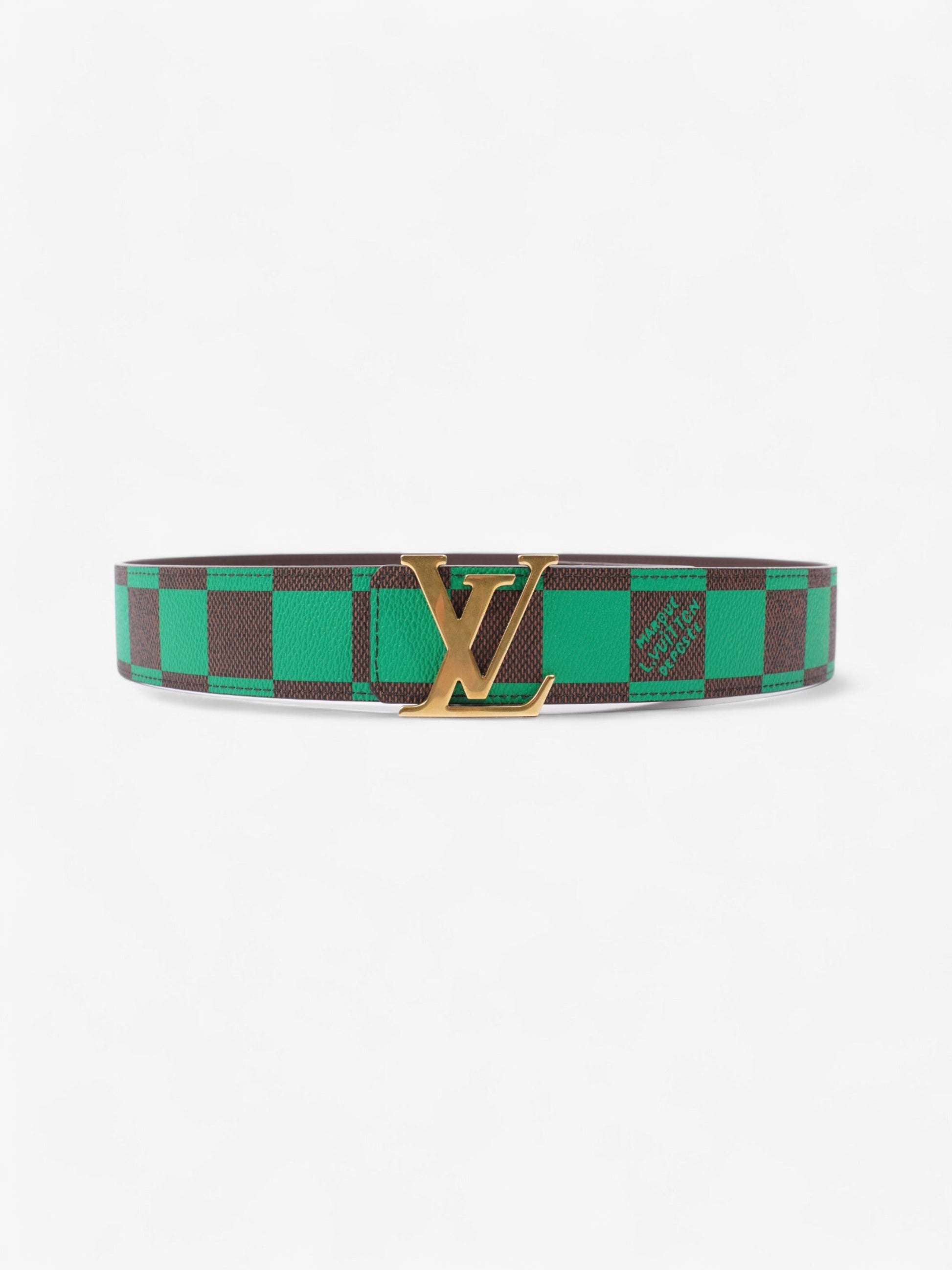 Louis Vuitton Initiales Reversible Damier Ebene Coated Canvas Green Gold Apparel