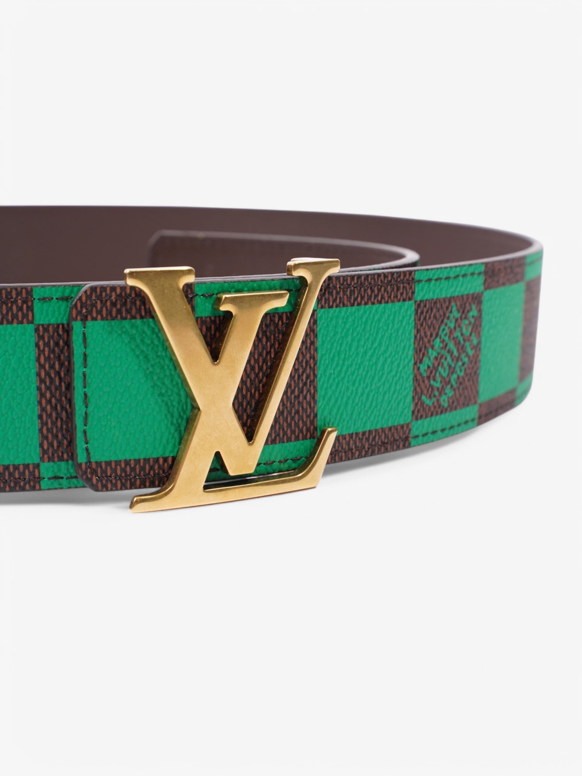 Louis Vuitton Initiales Reversible Damier Ebene Coated Canvas Green Gold Apparel