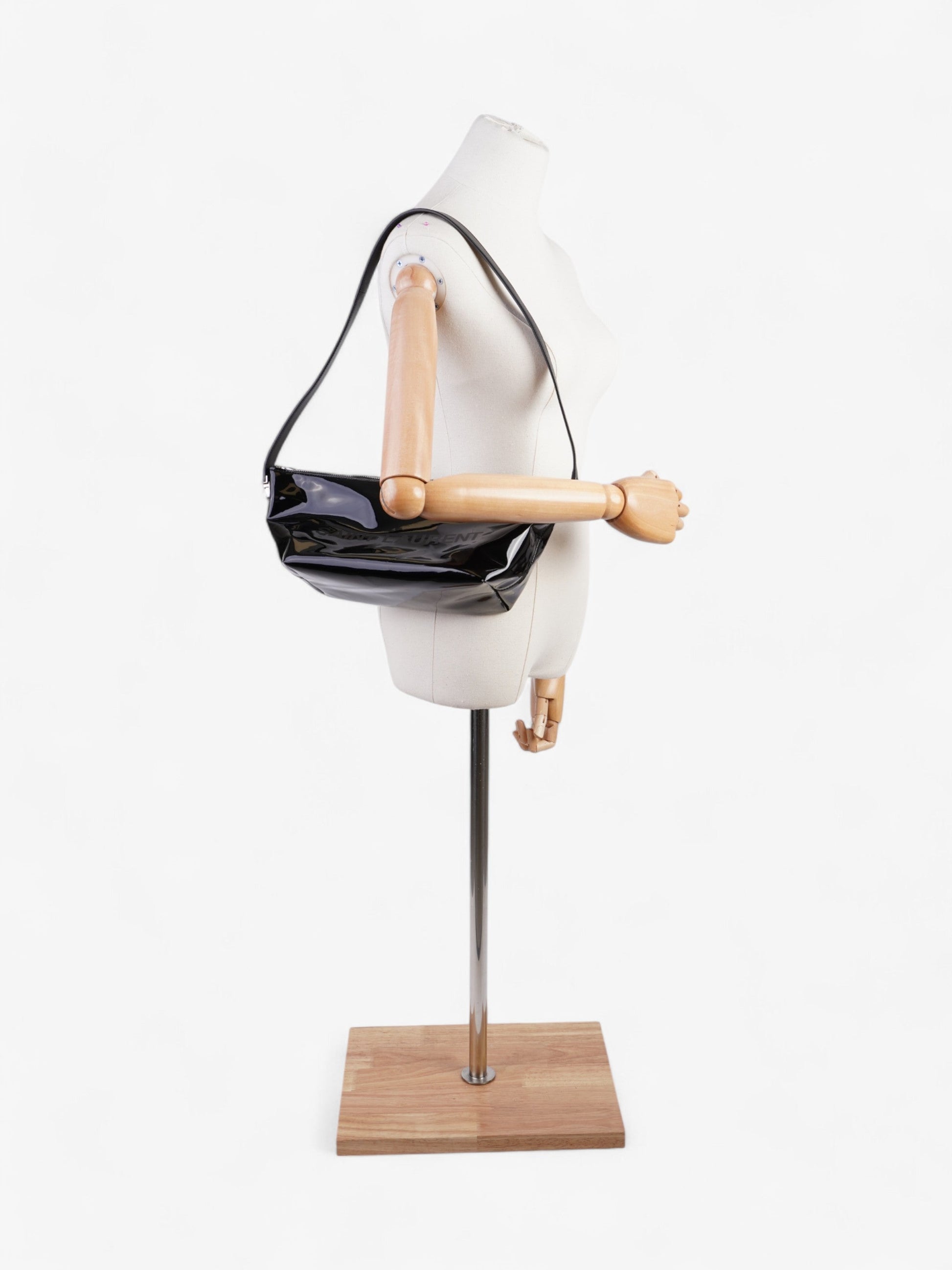 YSL Saint Laurent Tuc Body Bag Leather Patent Black Shoulder Bag