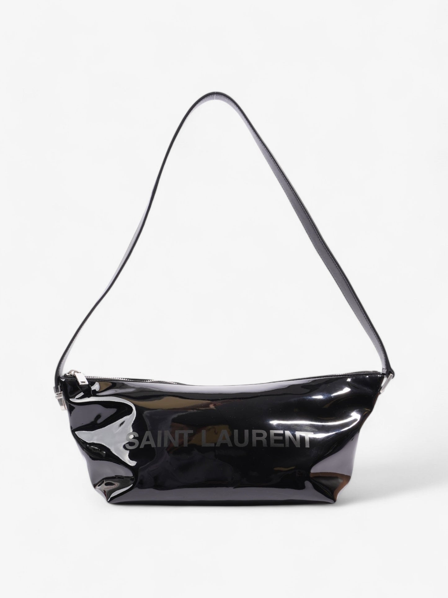 YSL Saint Laurent Tuc Body Bag Leather Patent Black Shoulder Bag