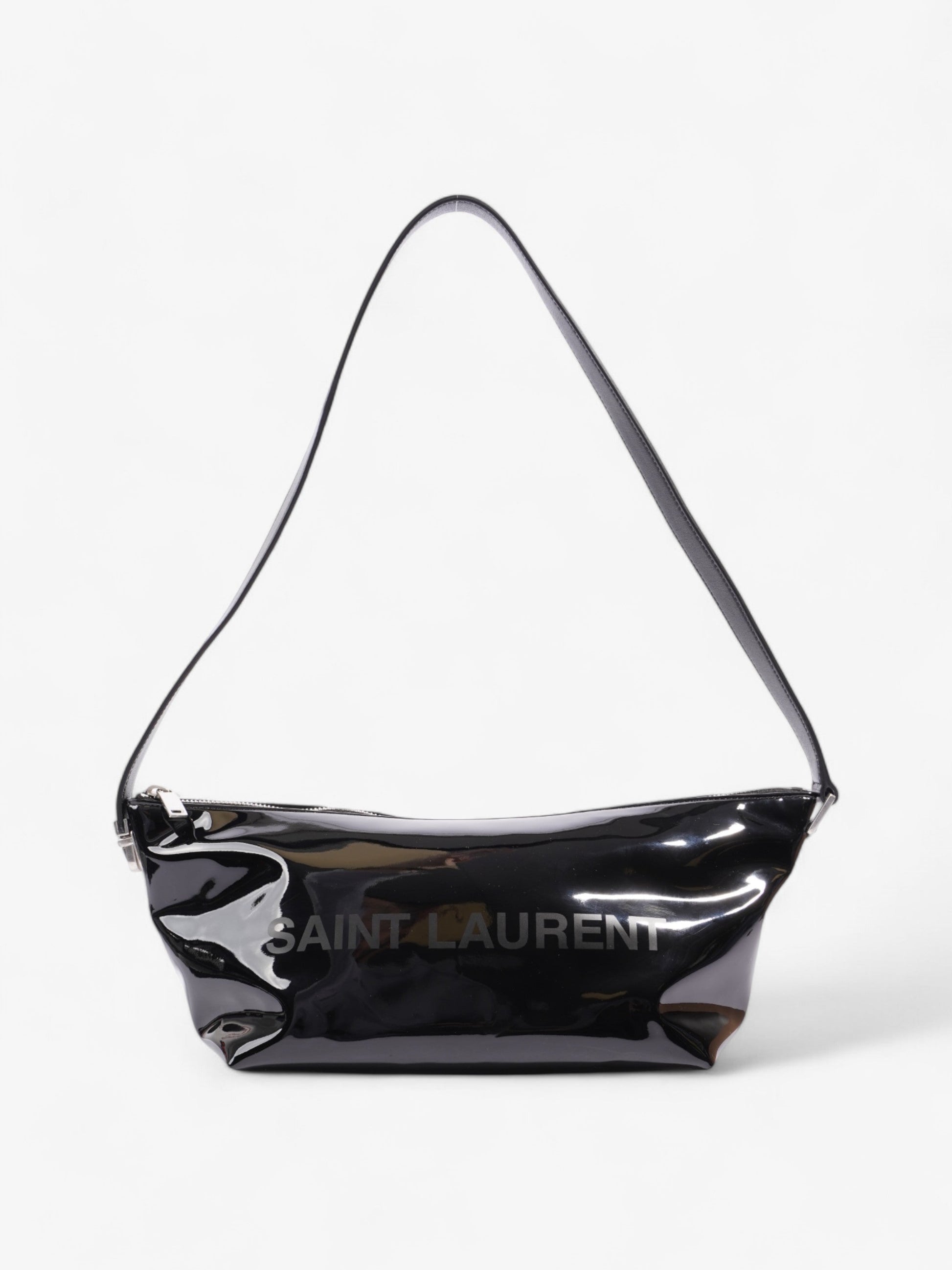 YSL Saint Laurent Tuc Body Bag Leather Patent Black Shoulder Bag