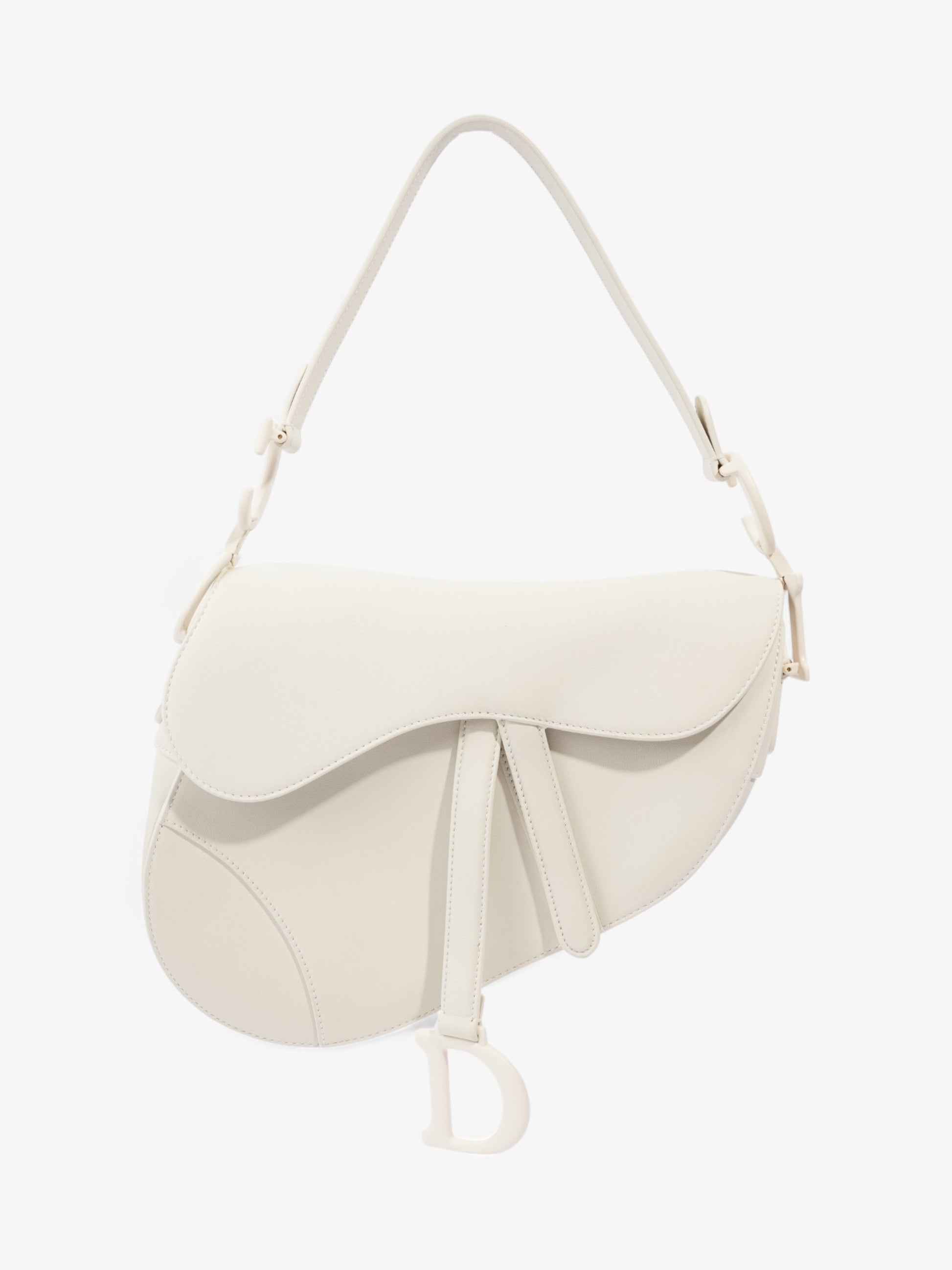 Dior Christian Saddle Shoulder Bag Leather Cream Saddle Cream Leather