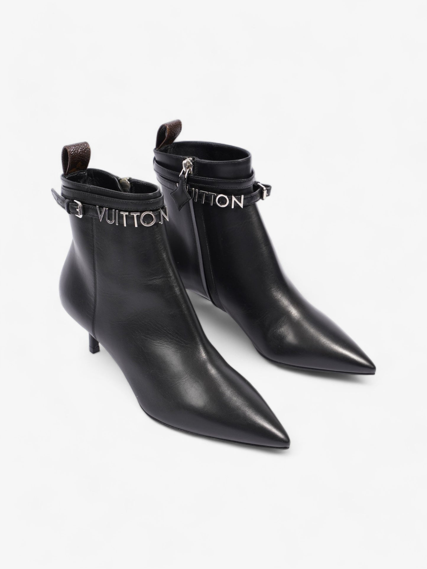 Louis Vuitton Call Back Ankle Boot 50 Monogram Leather Black Brown Shoes