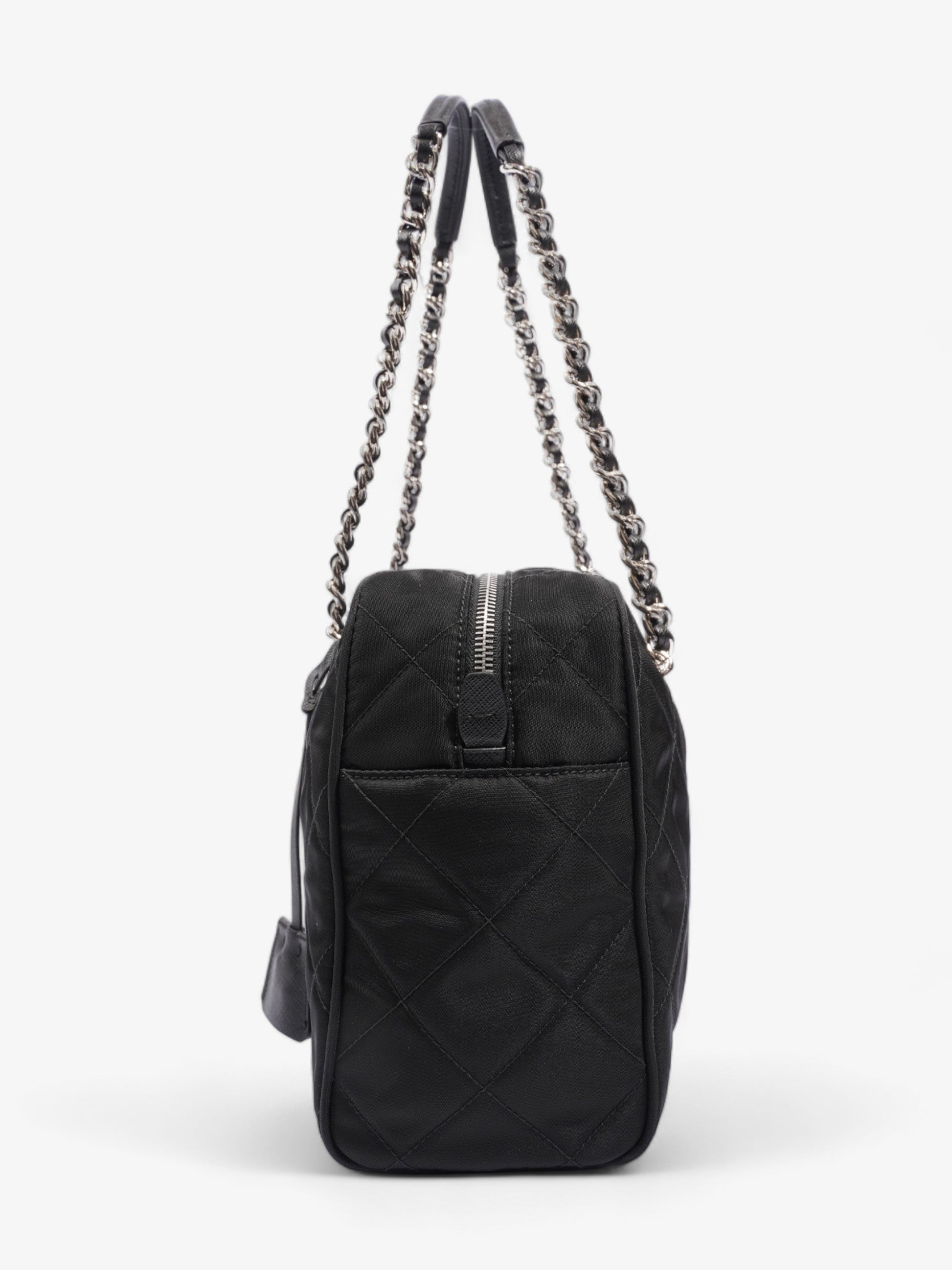 Prada Tessuto Impuntu Shoulder Bag Nylon Quilted Black
