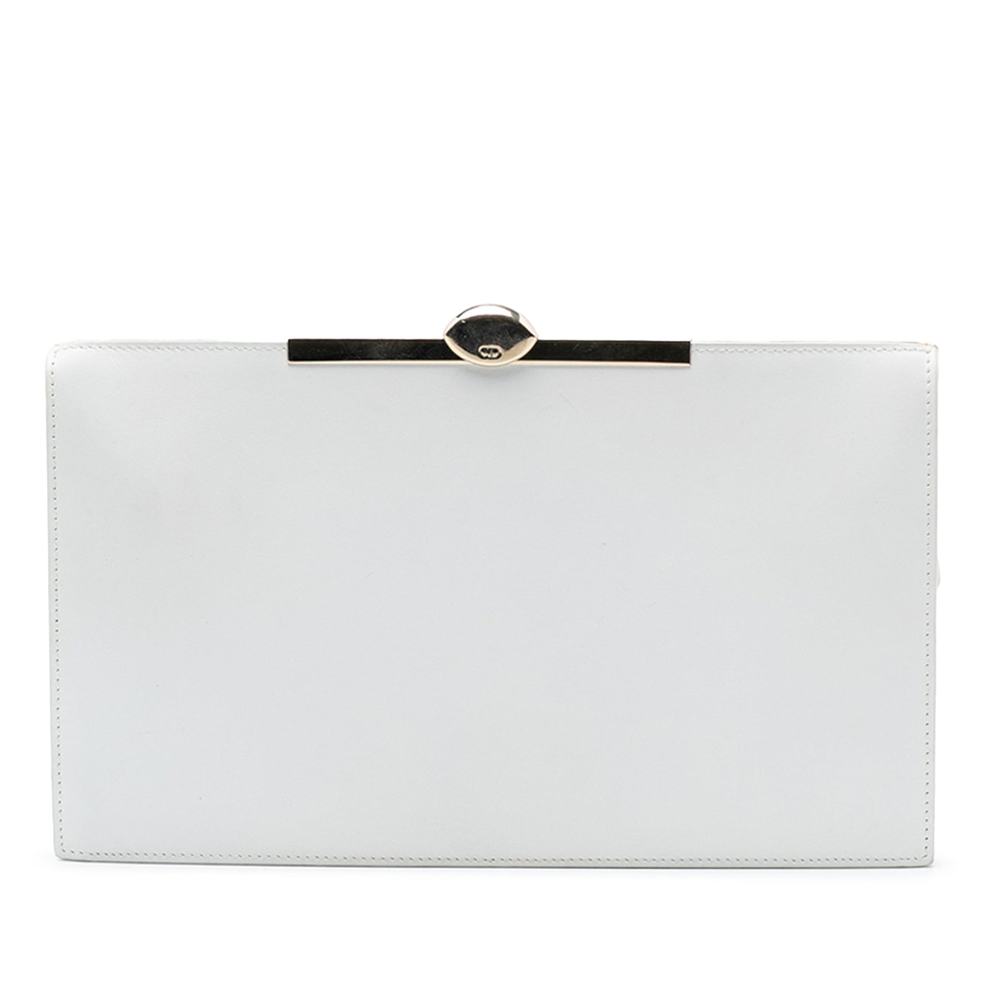 Dior Handbag Clasp Clutch Leather White Clutch Bag