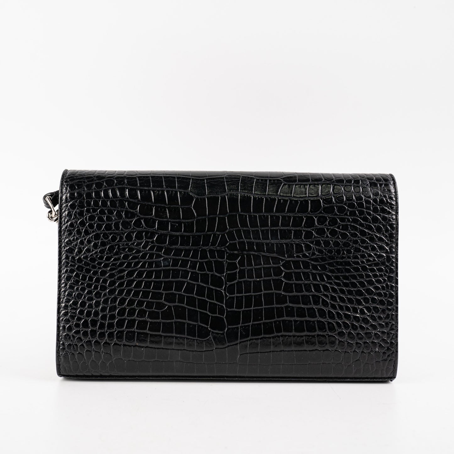 YSL Saint Laurent Croc Bag Black Crossbody Bag