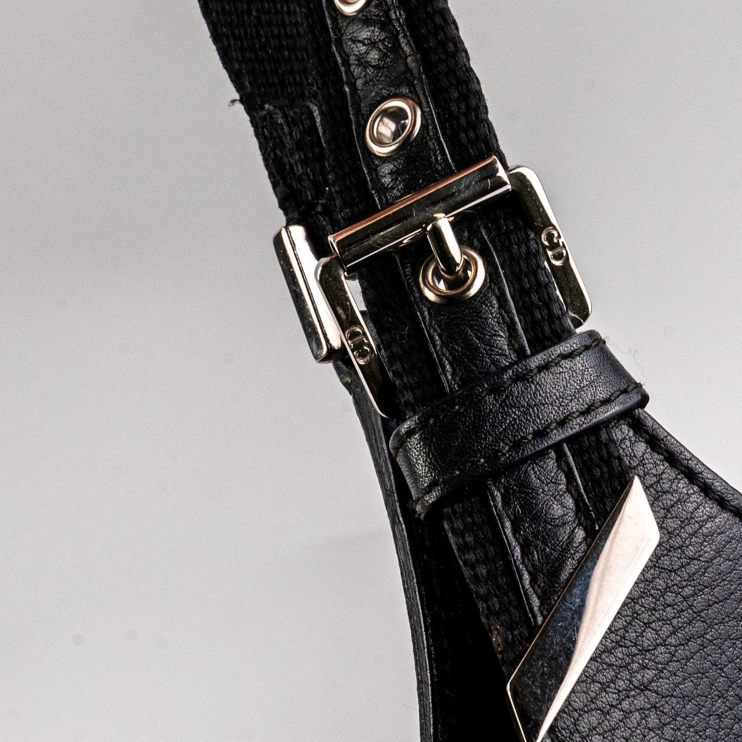 Dior Christian Shoulder Bag Canvas Black