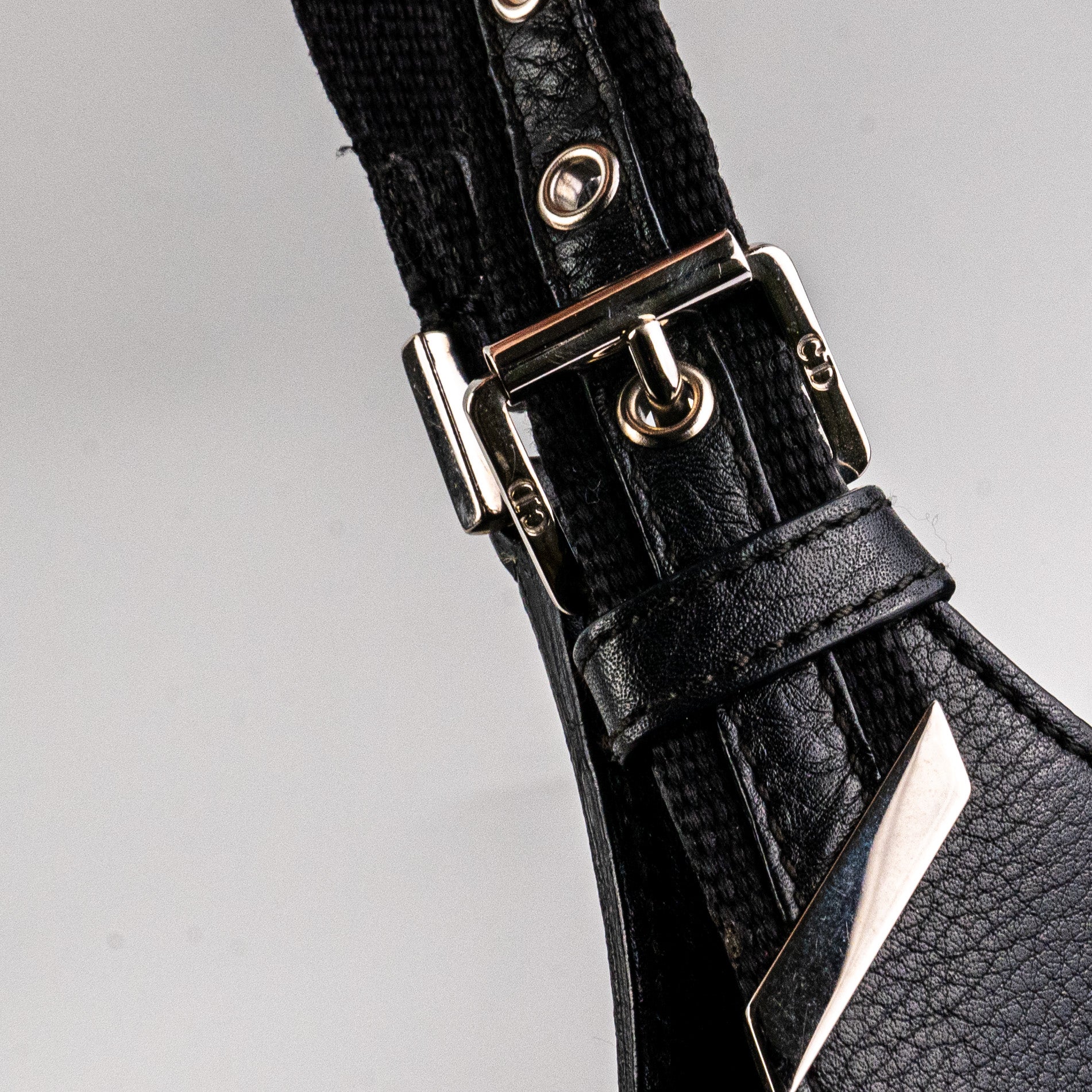 Dior Christian Shoulder Bag Canvas Black