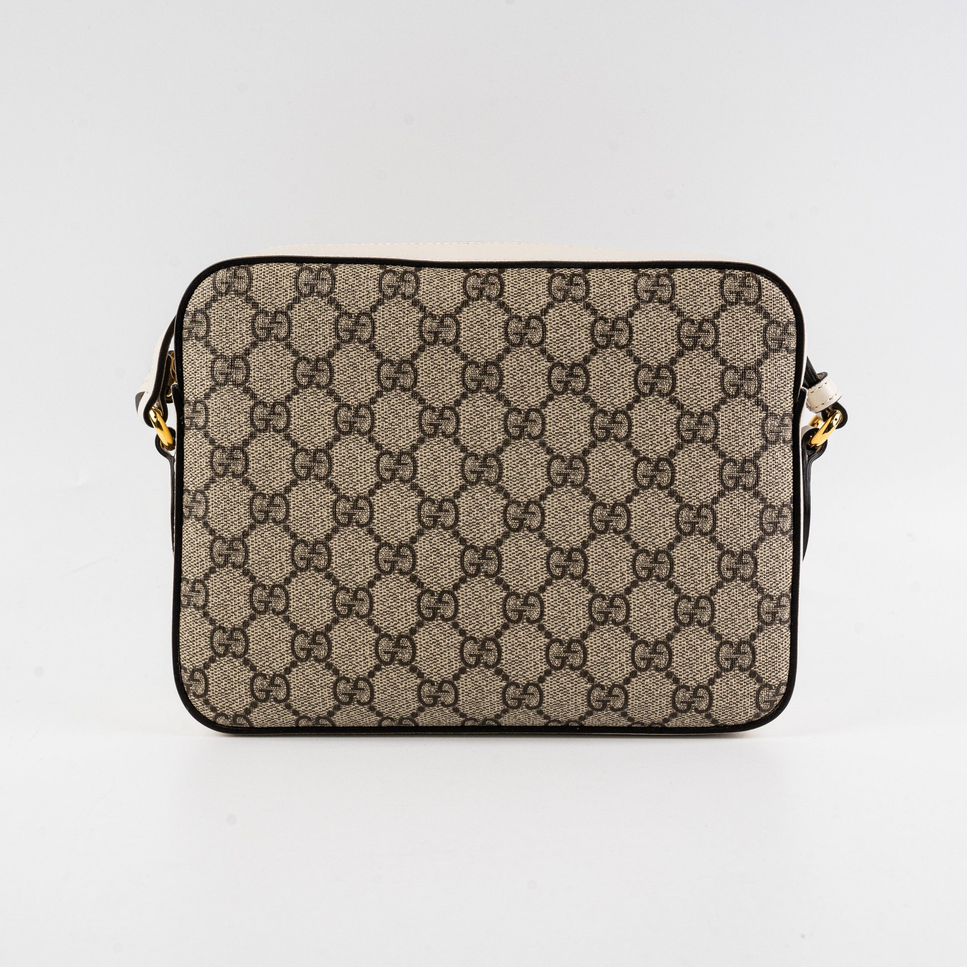 Gucci Horsebit Crossbody Bag Monogram White