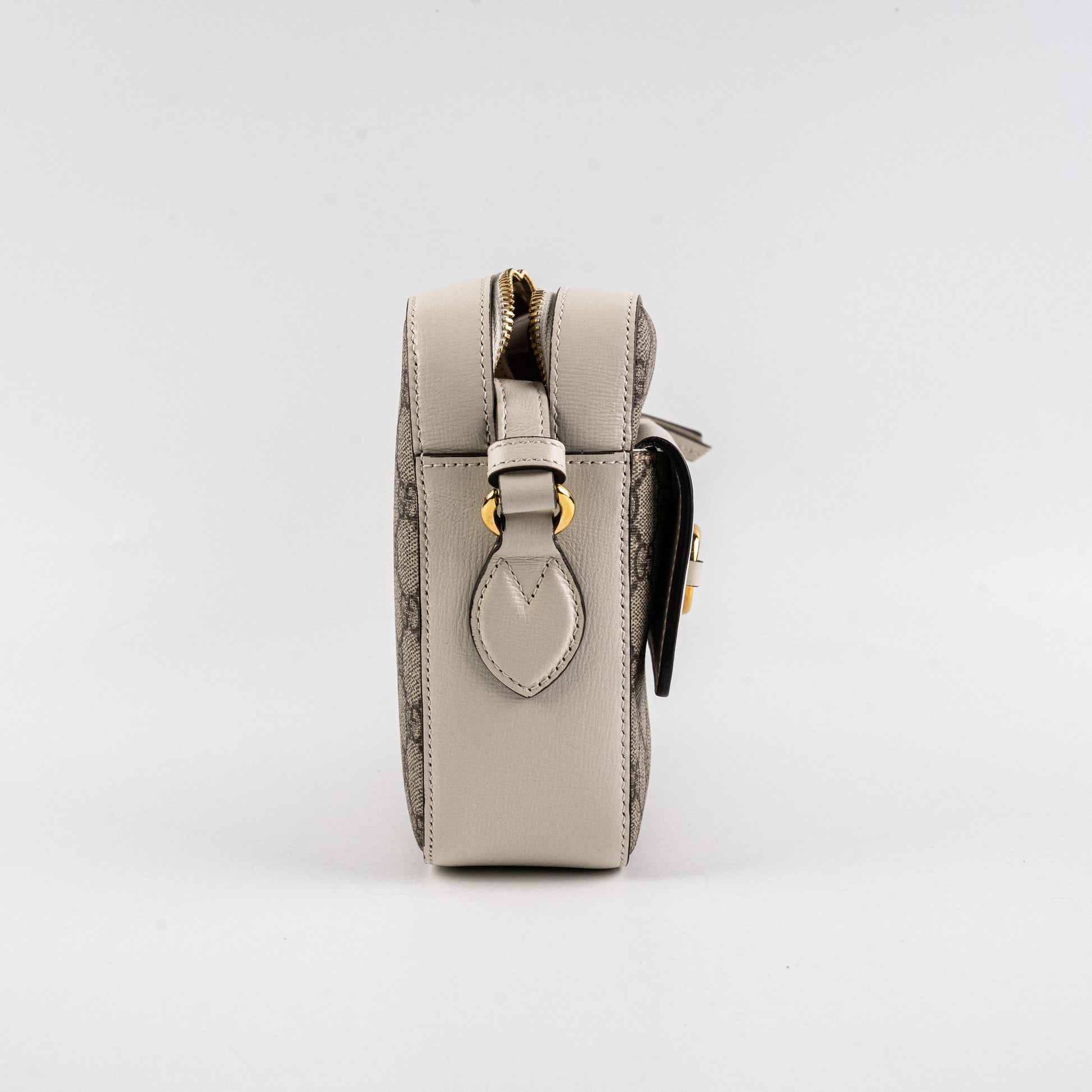 Gucci Horsebit Crossbody Bag Monogram White