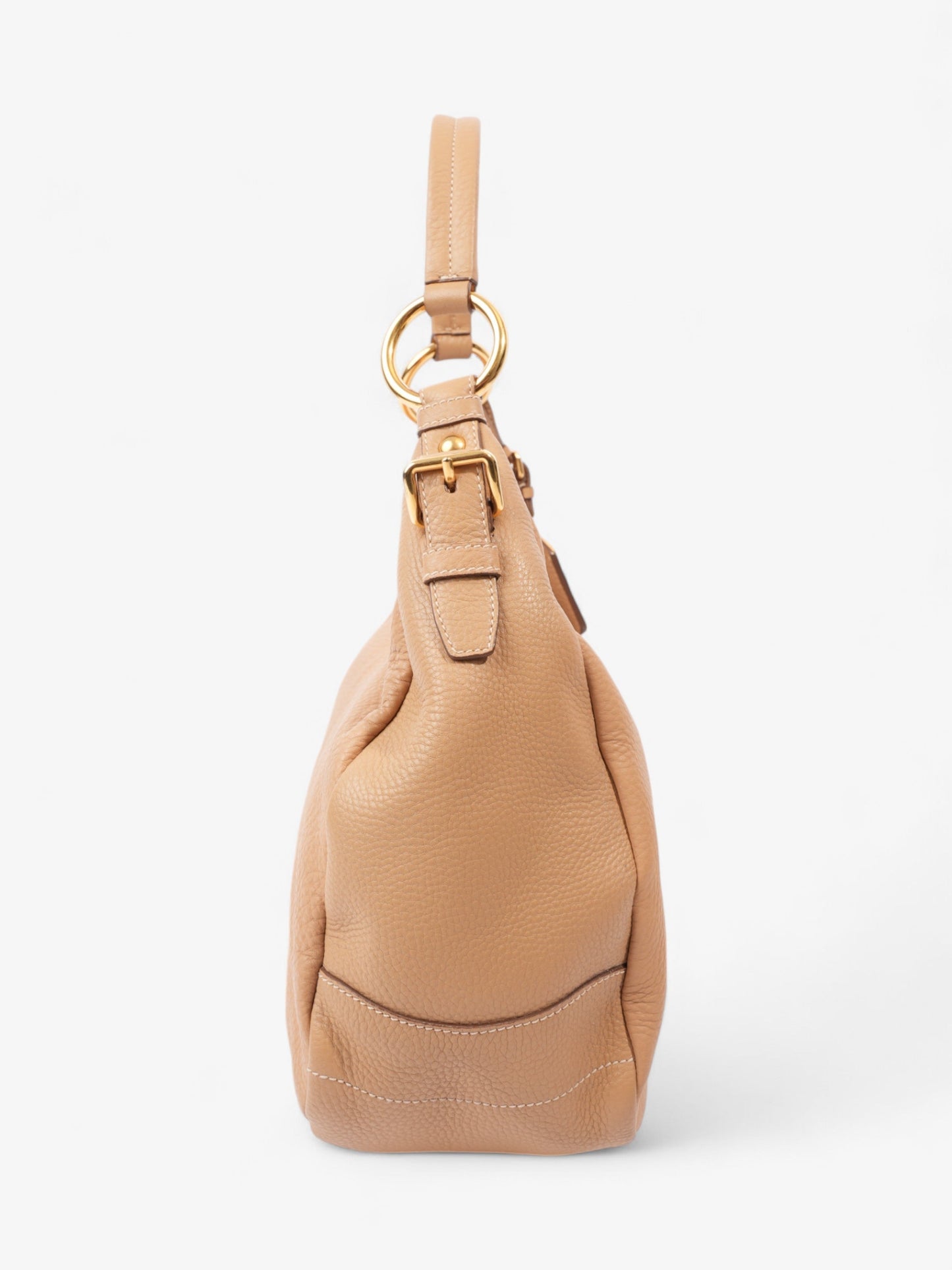 Prada Daino Shoulder Bag Leather Beige