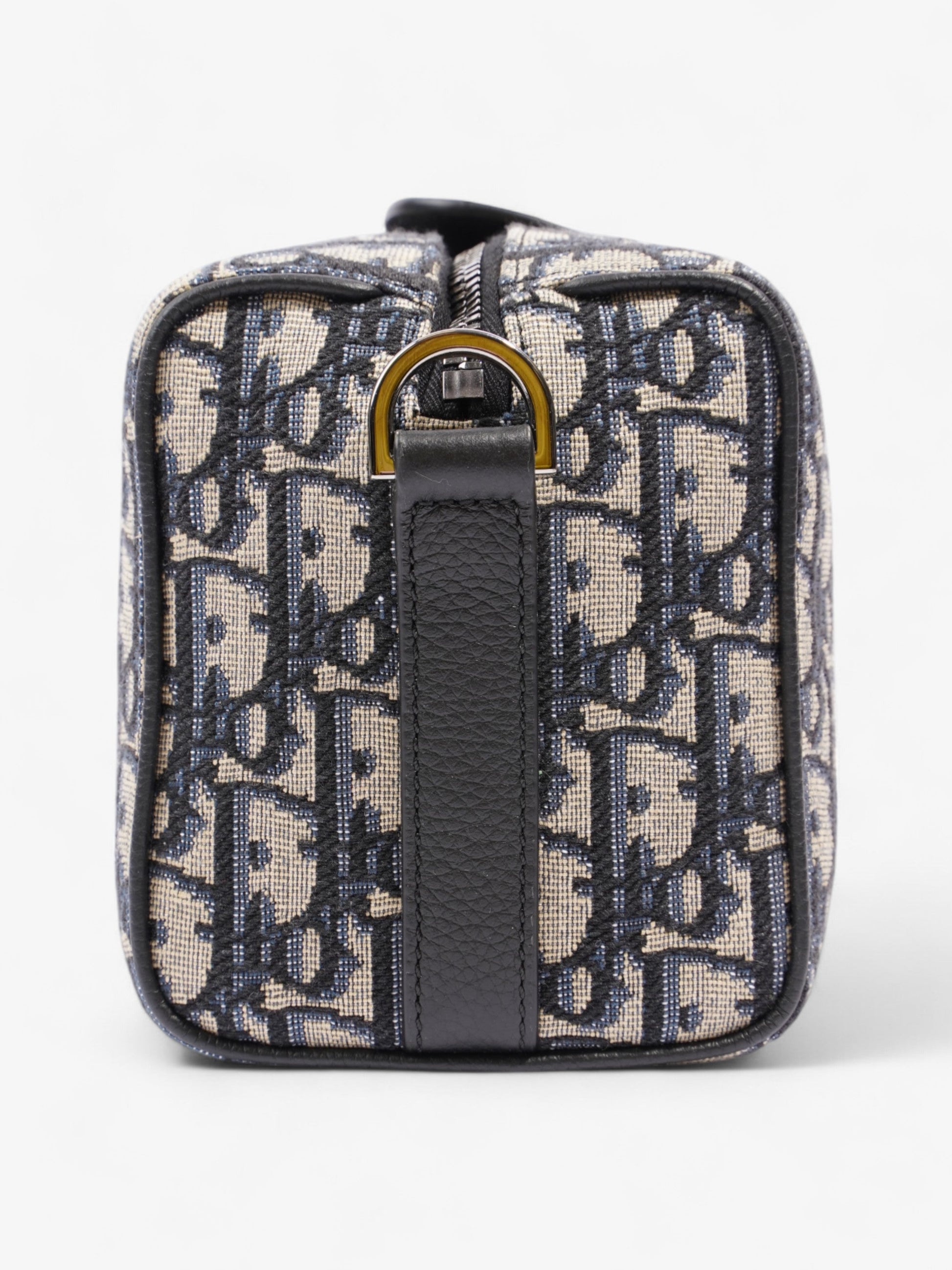 Dior Christian Lingot Duffle Oblique Messenger Bag Canvas Black Beige