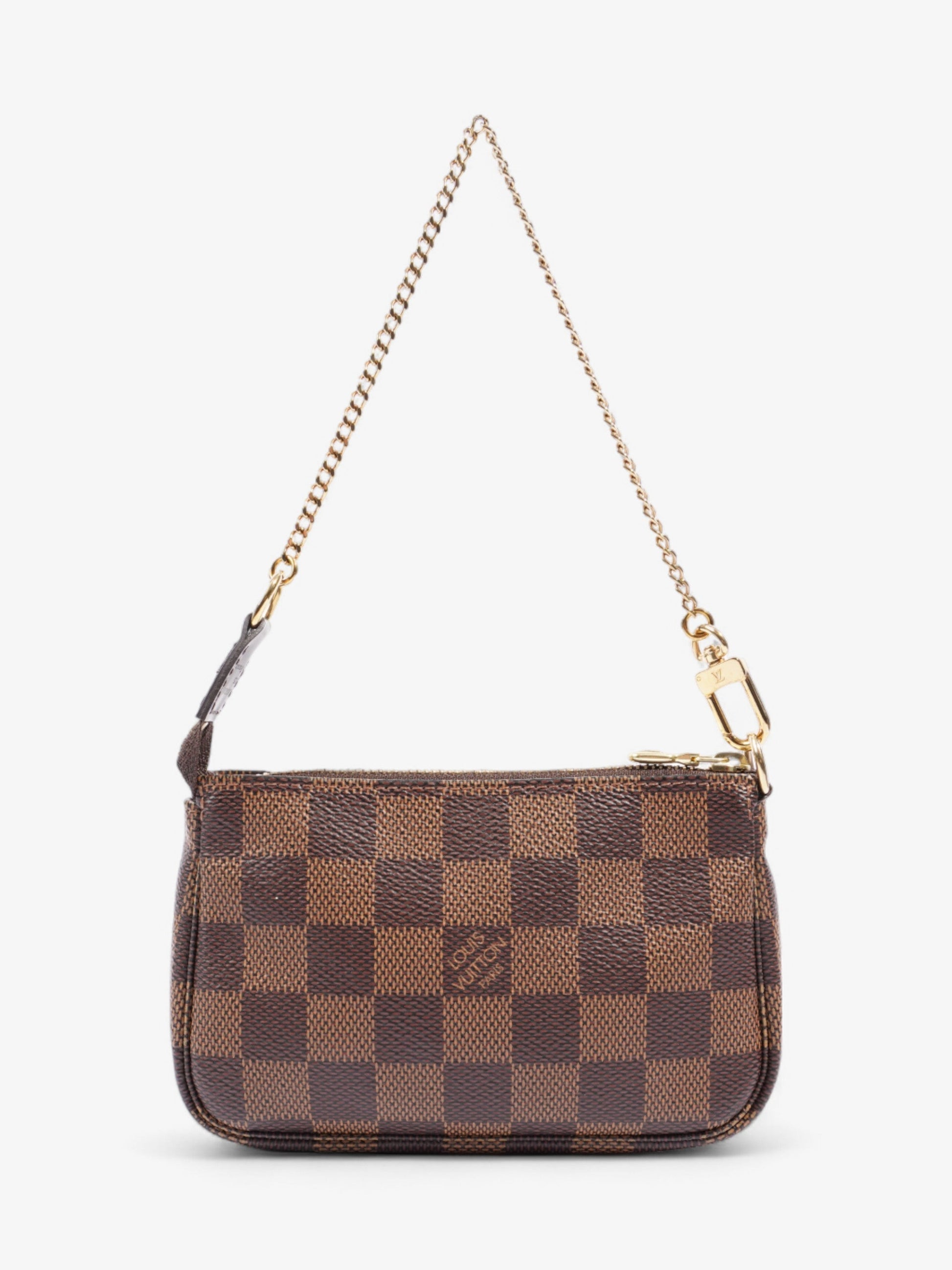 Louis Vuitton Pochette Accessoires Ebene Coated Damier Canvas Coated Canvas Apparel Canvas Mini