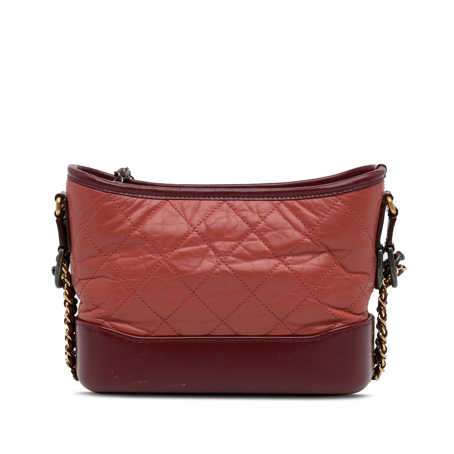 Red Chanel Small Chevron Lambskin Gabrielle Crossbody