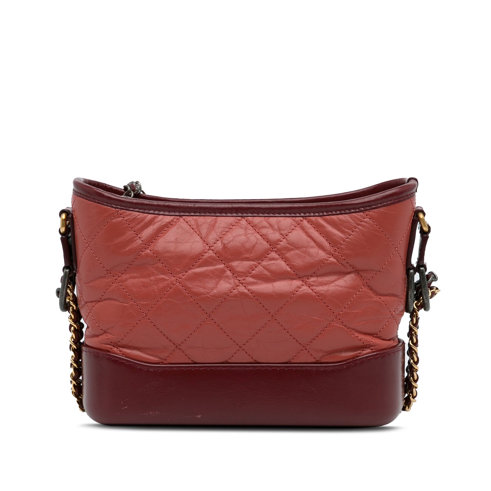 Red Chanel Small Chevron Lambskin Gabrielle Crossbody