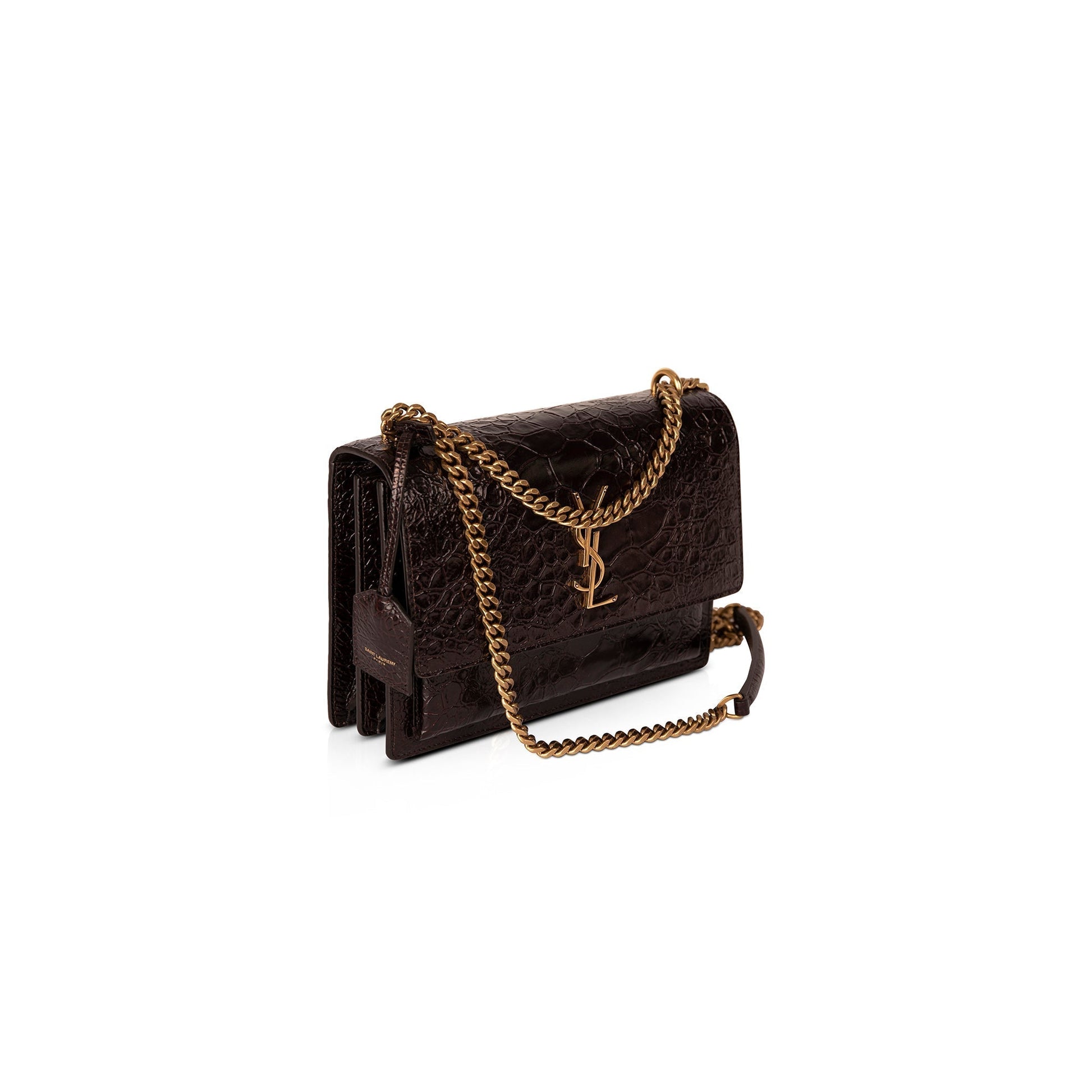 YSL Saint Laurent Scale Embossed Sunset Bag Medium Travel Bag