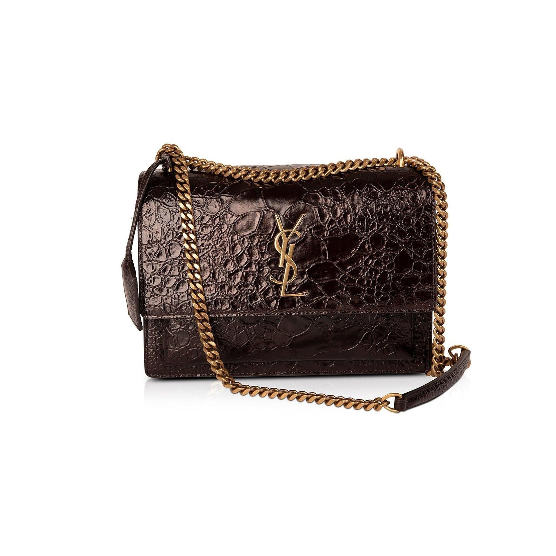 YSL Saint Laurent Scale Embossed Sunset Bag Medium Travel Bag