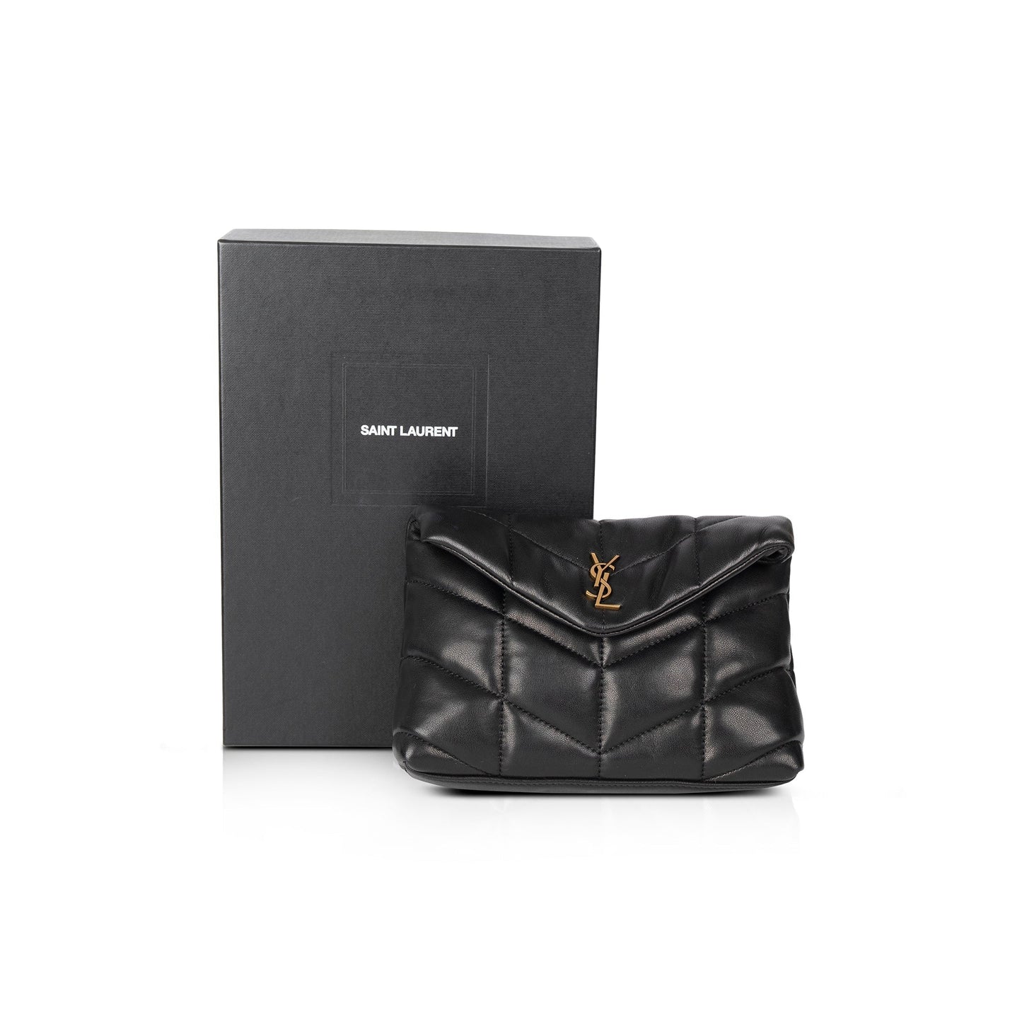 YSL Saint Laurent Puffer Pouch Travel Bag Small