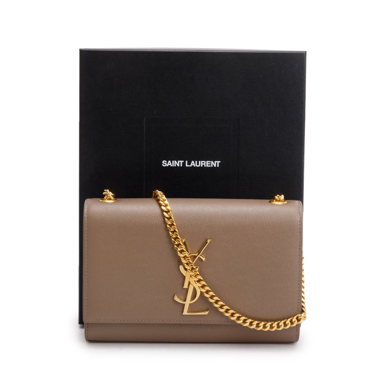 YSL Saint Laurent Grain De Poudre Small Kate Bag Leather Monogram Travel Bag