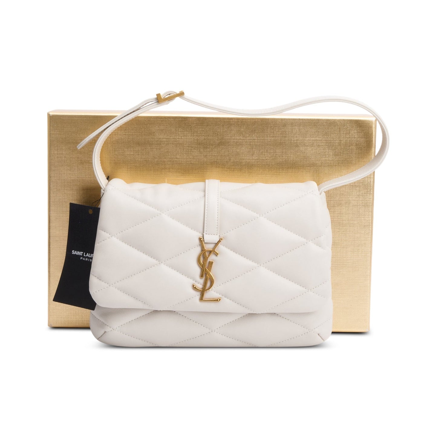 YSL Saint Laurent Crema Soft Le Diamond Shoulder Bag Leather Quilted