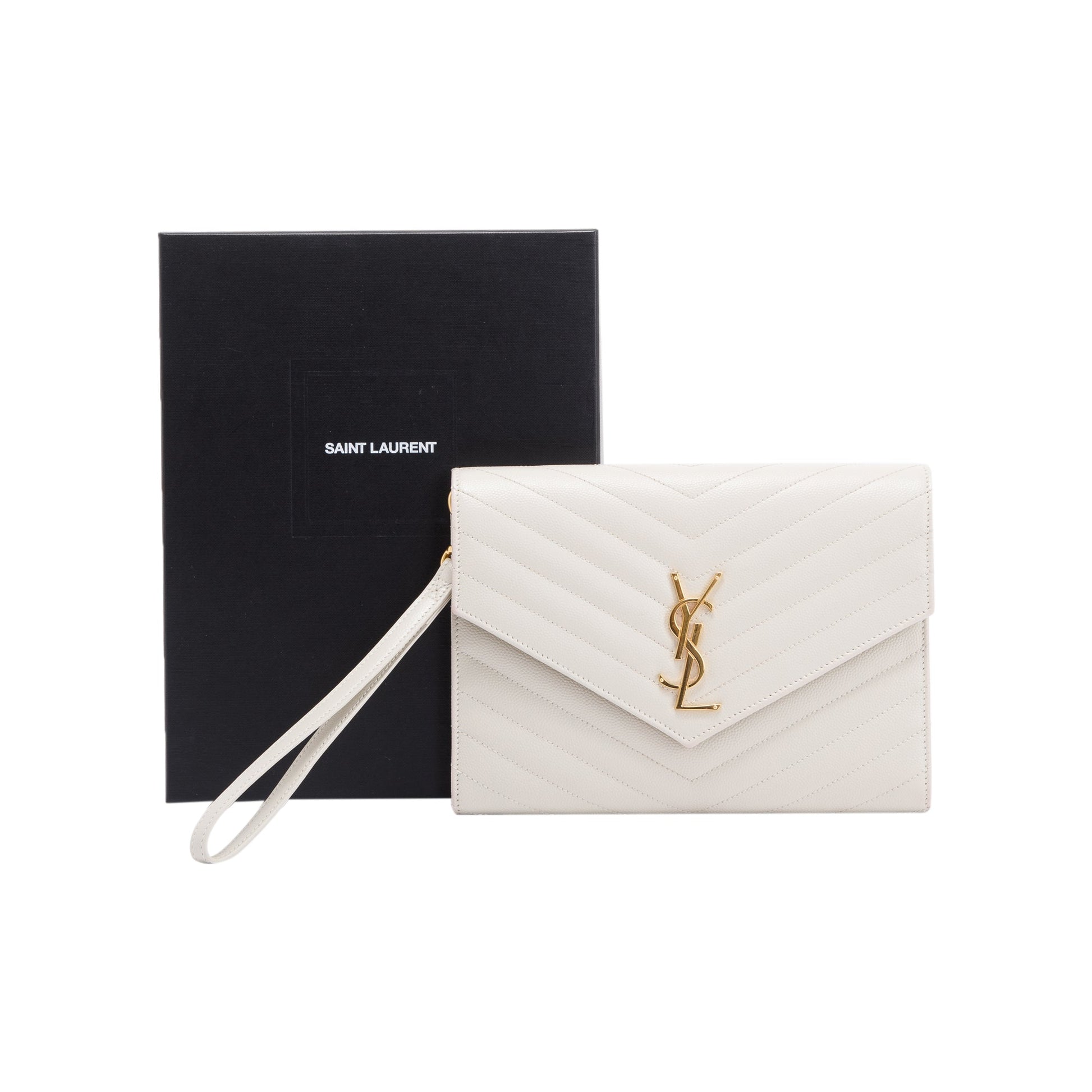 YSL Saint Laurent Cassandre Pouch Travel Bag Matelasse Flap