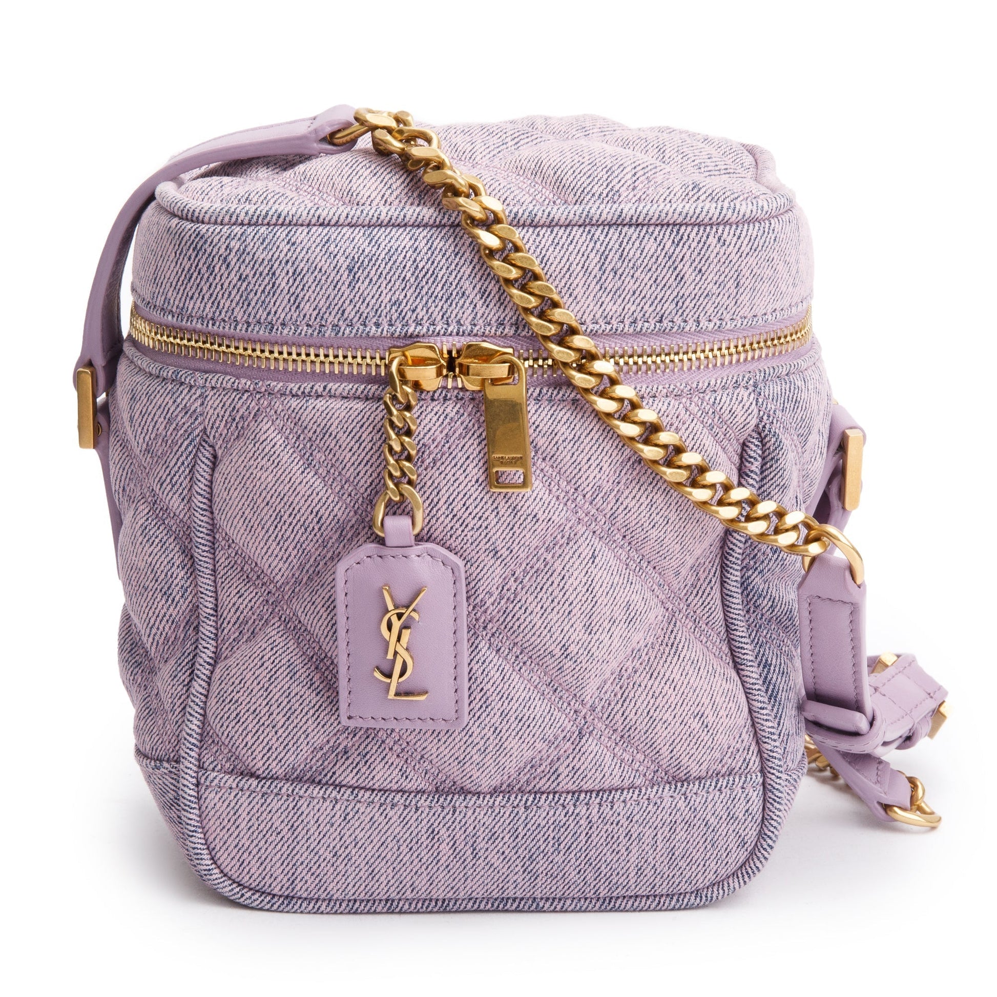 YSL Saint Laurent Purple Vanity Crossbody Bag Denim