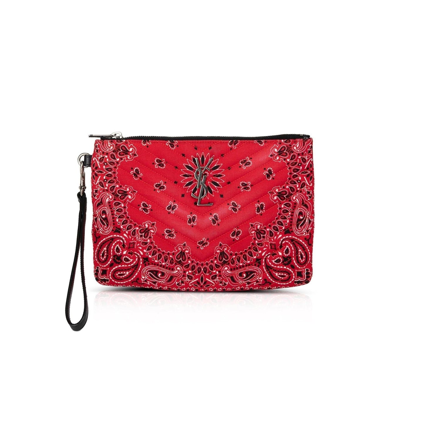 YSL Saint Laurent Bandana Wristlet Pouch Travel Bag