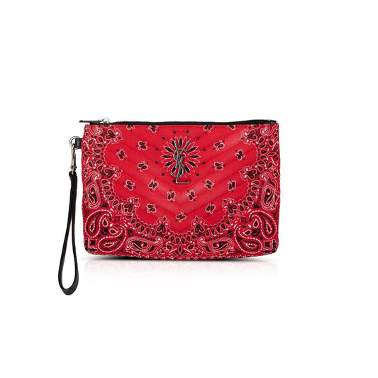 YSL Saint Laurent Bandana Wristlet Pouch Travel Bag