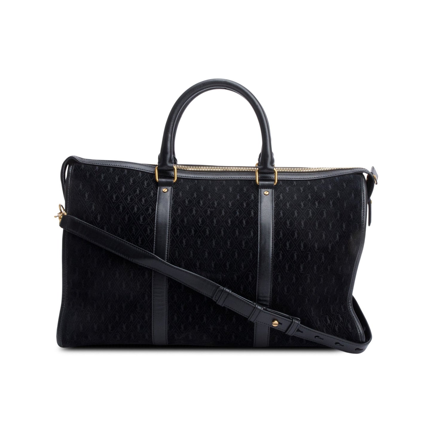 YSL Saint Laurent All Over Le Monogramme 72H Duffle Travel Suede Travel Bag