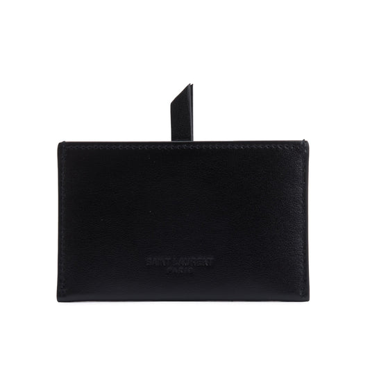 YSL Saint Laurent Calfskin For You Holder Travel Bag Leather Black