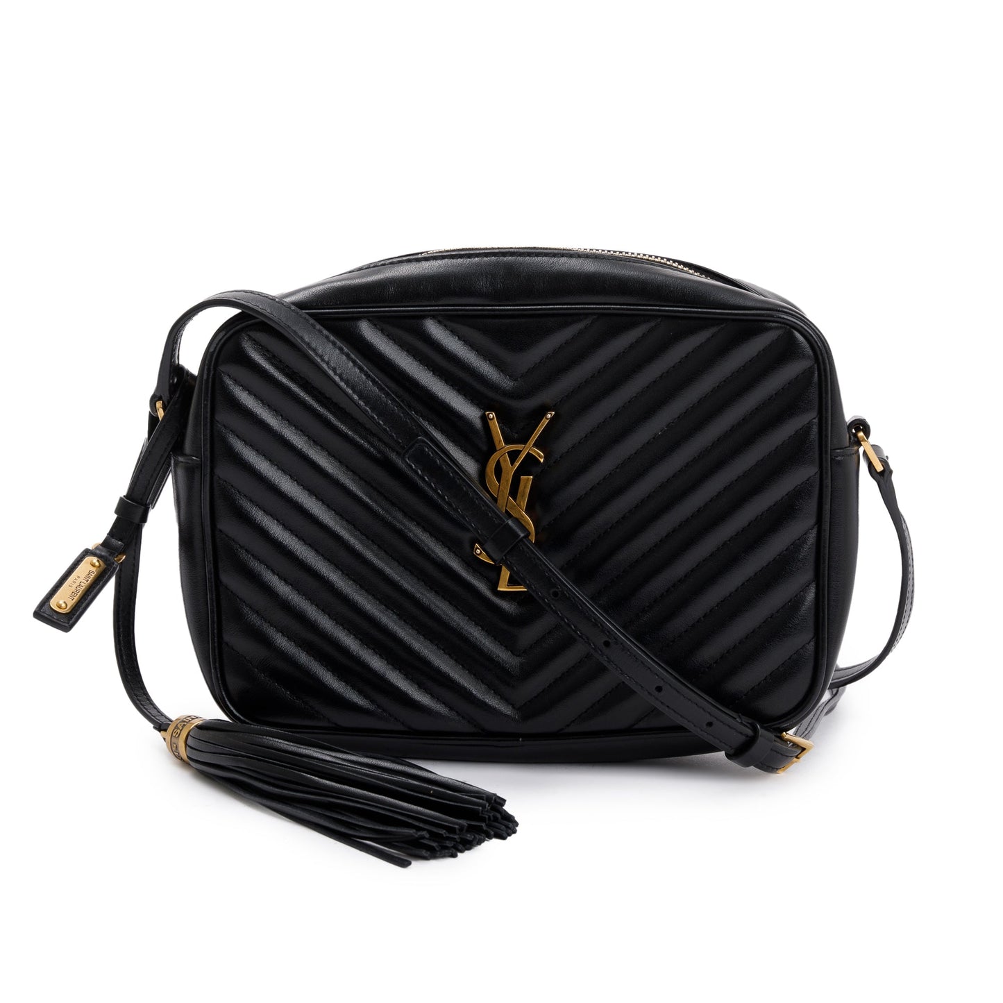 YSL Saint Laurent Calfskin Lou Camera Bag Leather Black Crossbody Bag