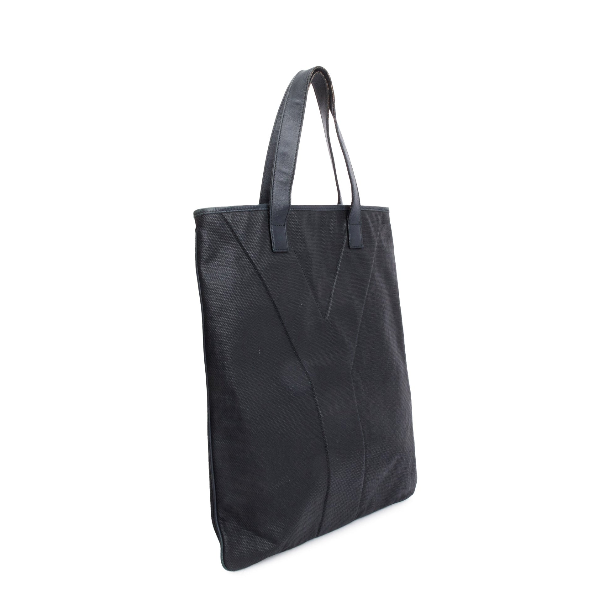 YSL Saint Laurent Stitch Tanger Shopping Tote Leather Black Tote Bag