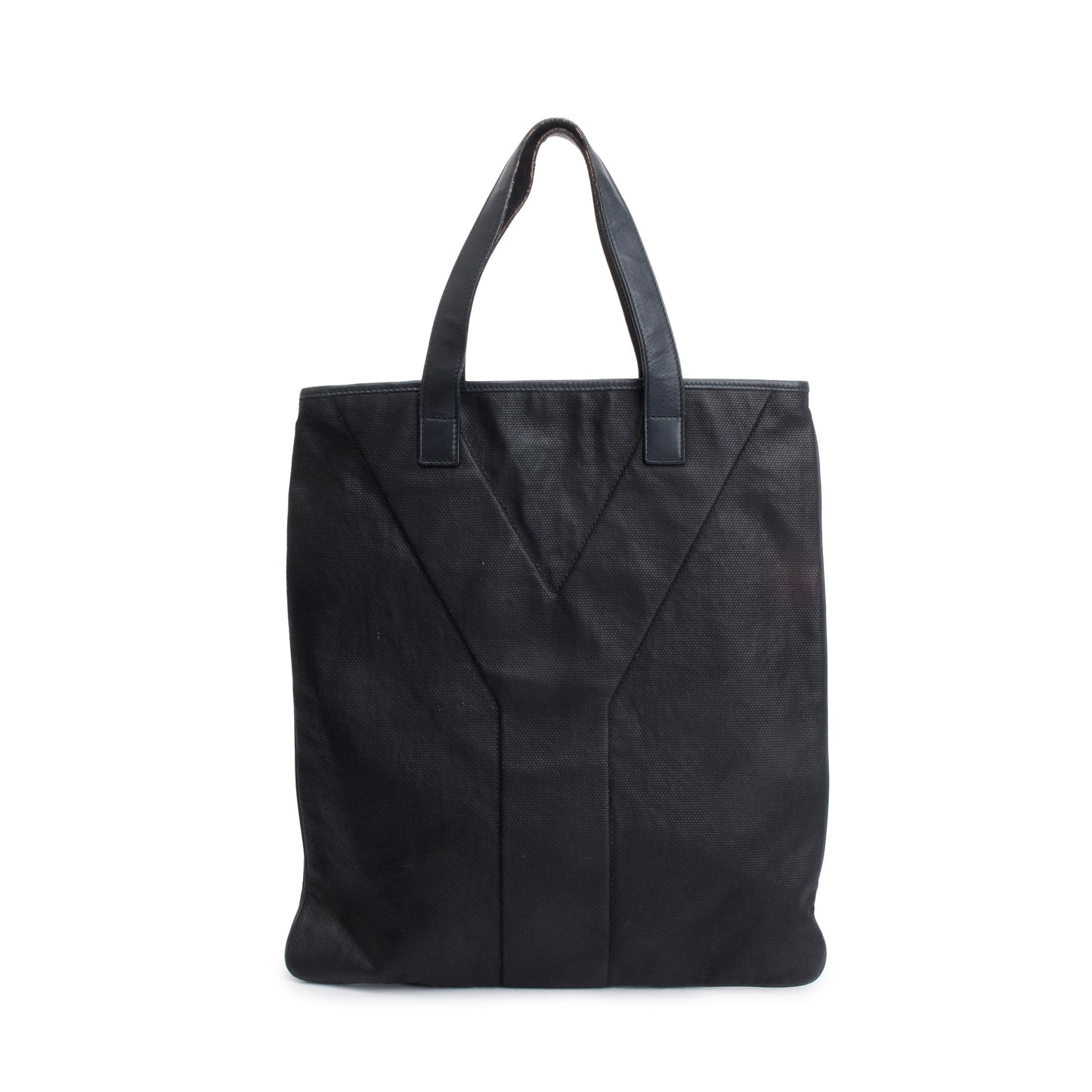 YSL Saint Laurent Stitch Tanger Shopping Tote Leather Black Tote Bag